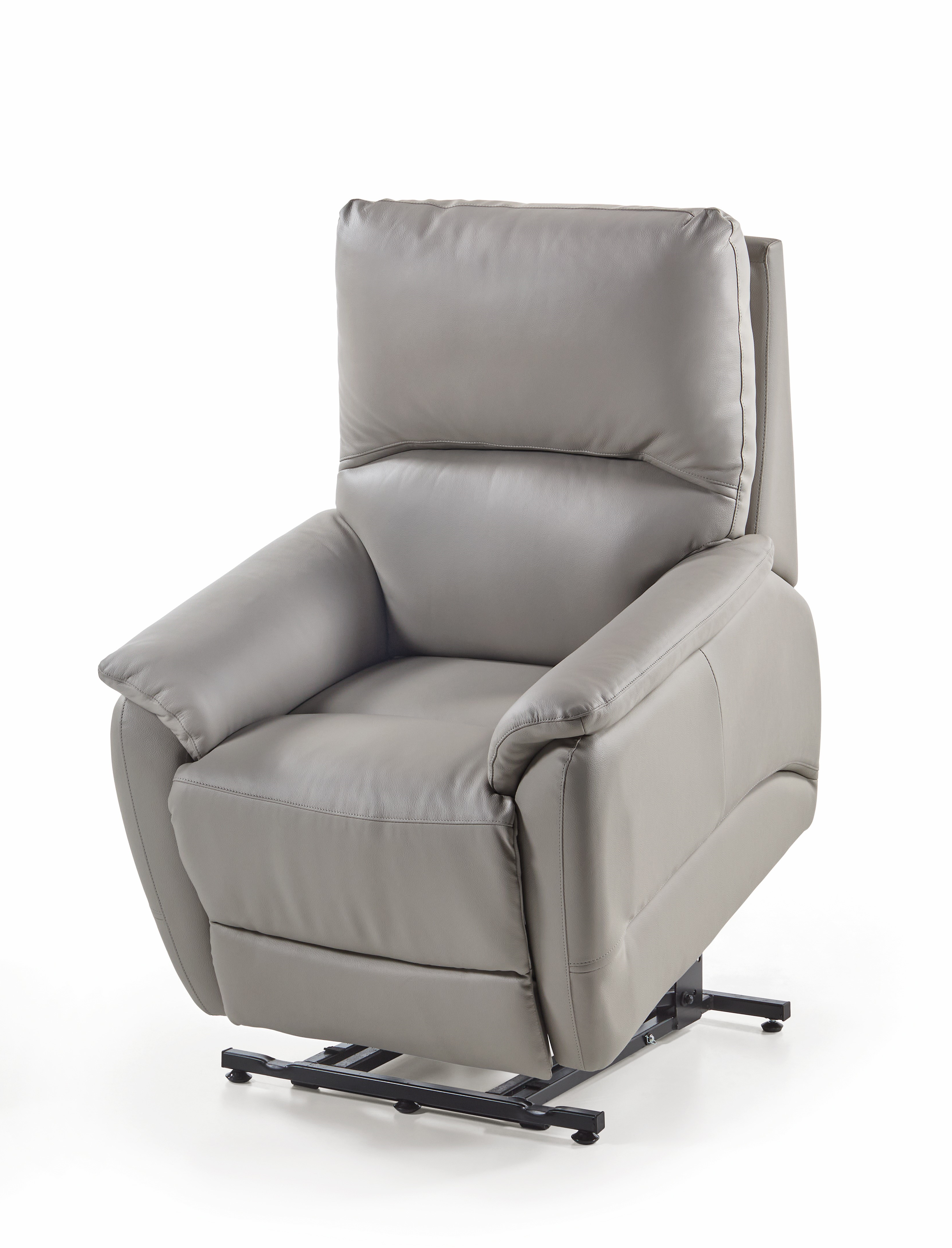Elektrische relaxzetel in leder met lift - Atoma grijs