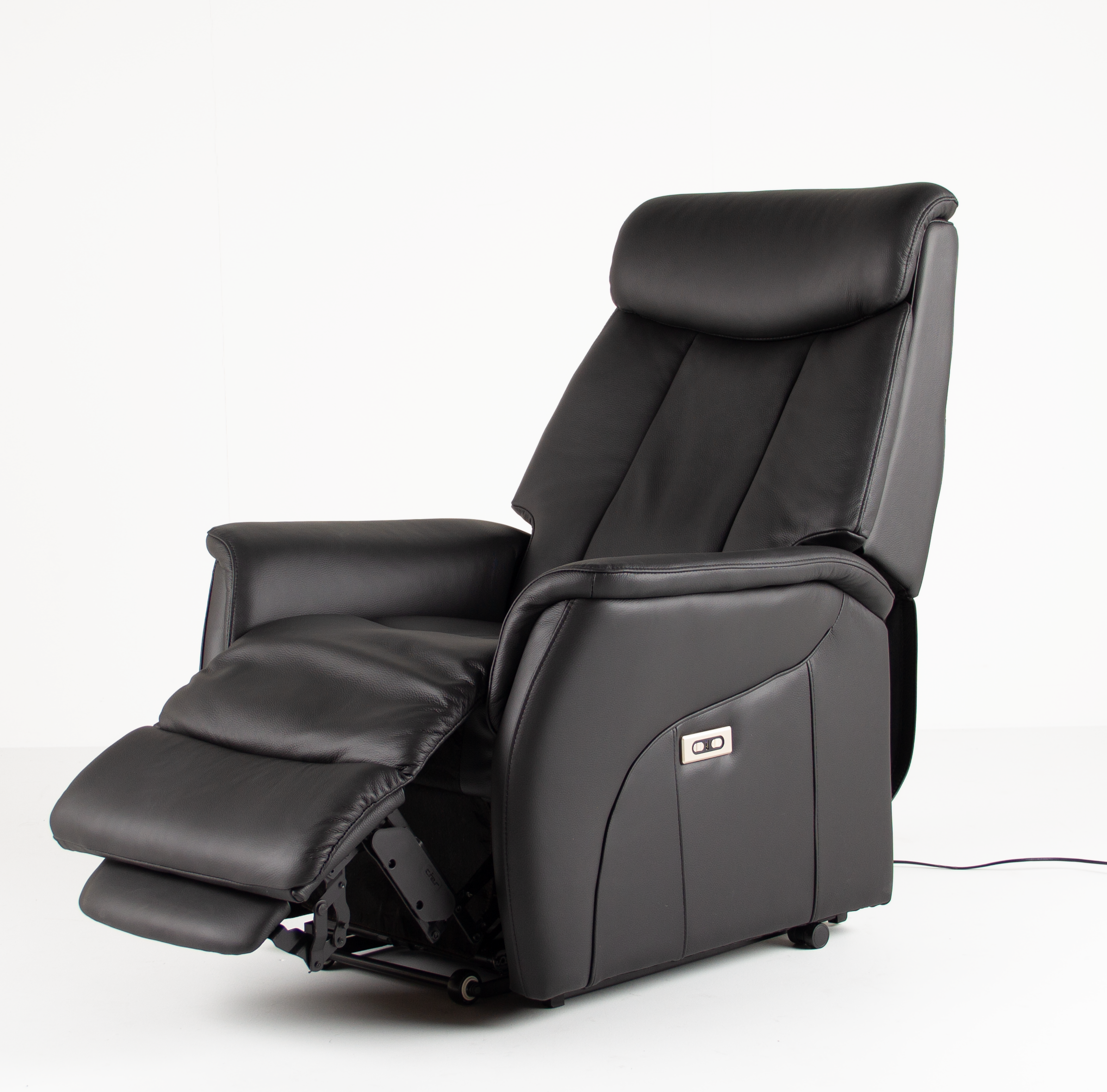 Elektrische relaxzetel in leder - zwart