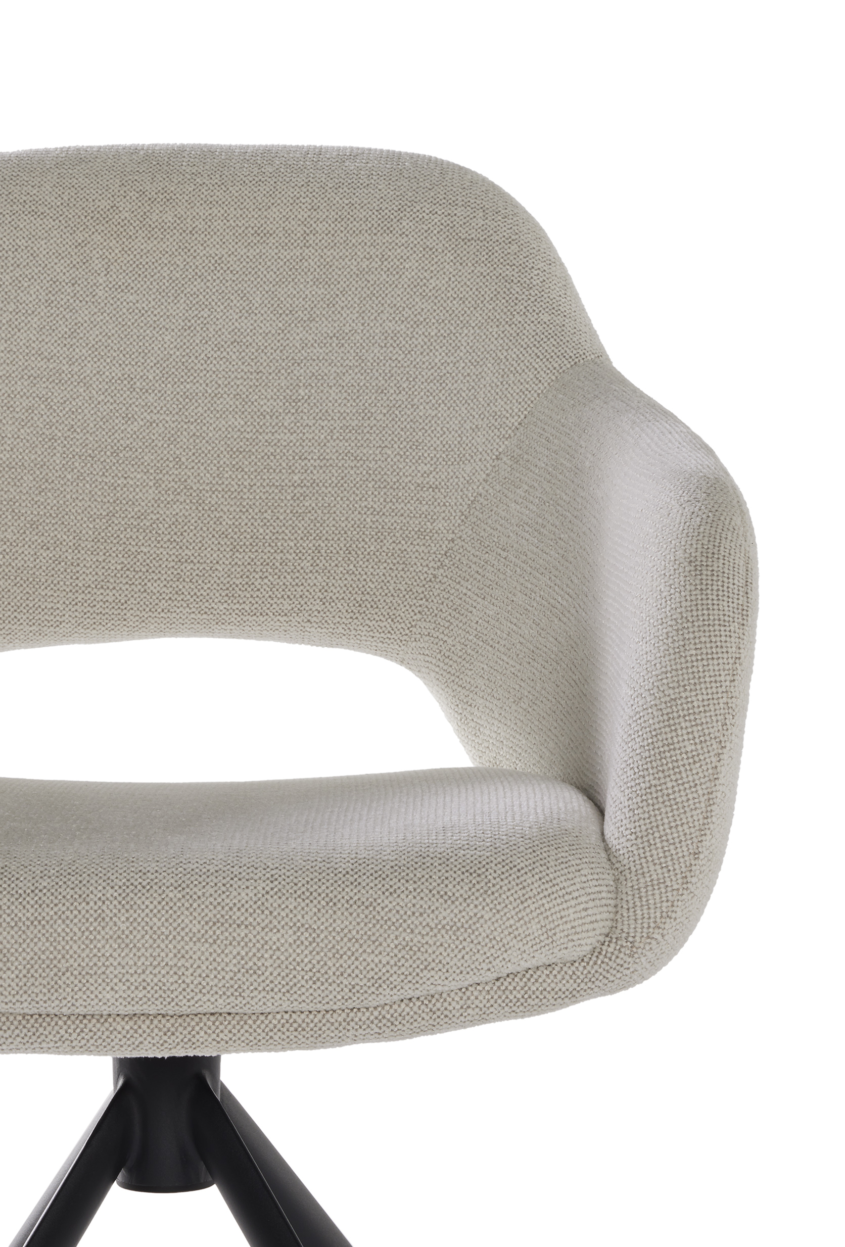 Draaibare kuipstoel met open rug - Sneak Linen ecru