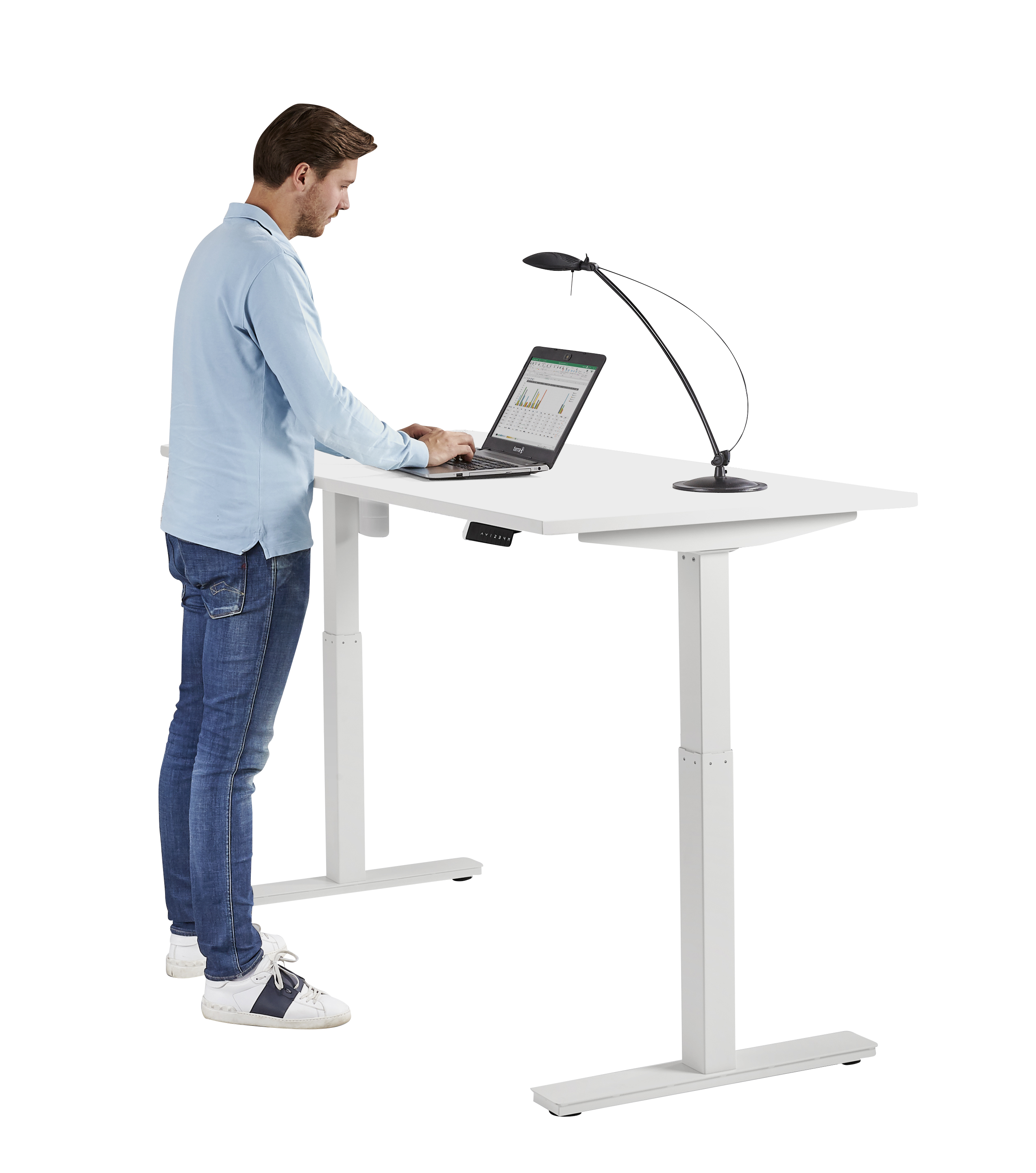 Elektrisch verstelbaar bureau 180 x 80cm - wit