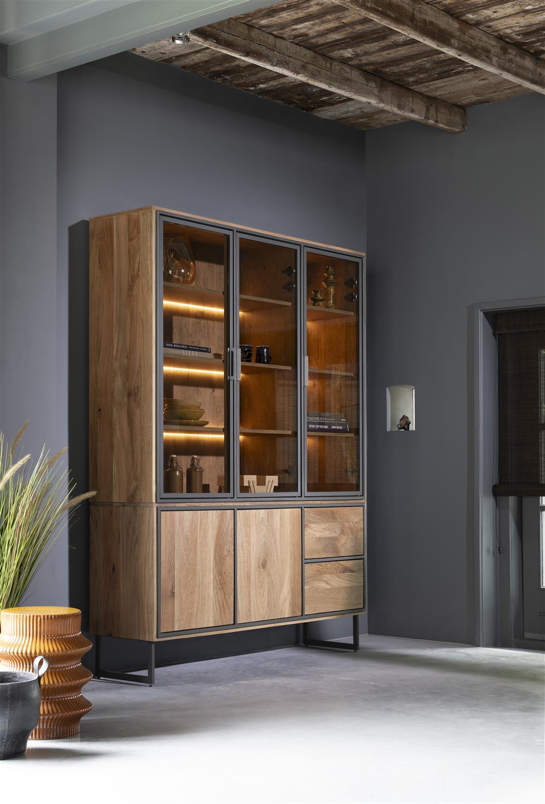 Buffetkast Trapani 160cm in fineerhout - smoked
