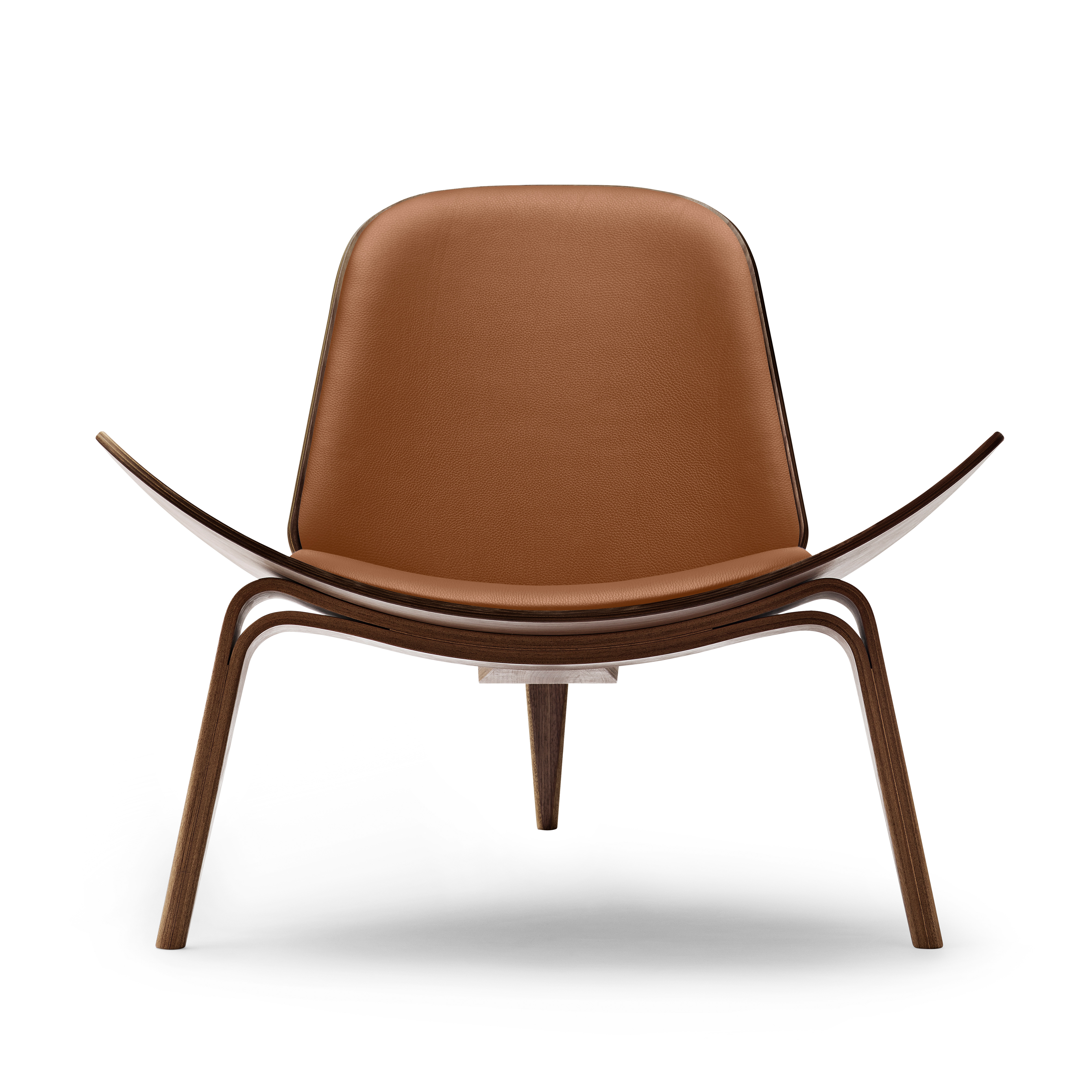 Fauteuil CH07 Shell Chair - walnoot/leder