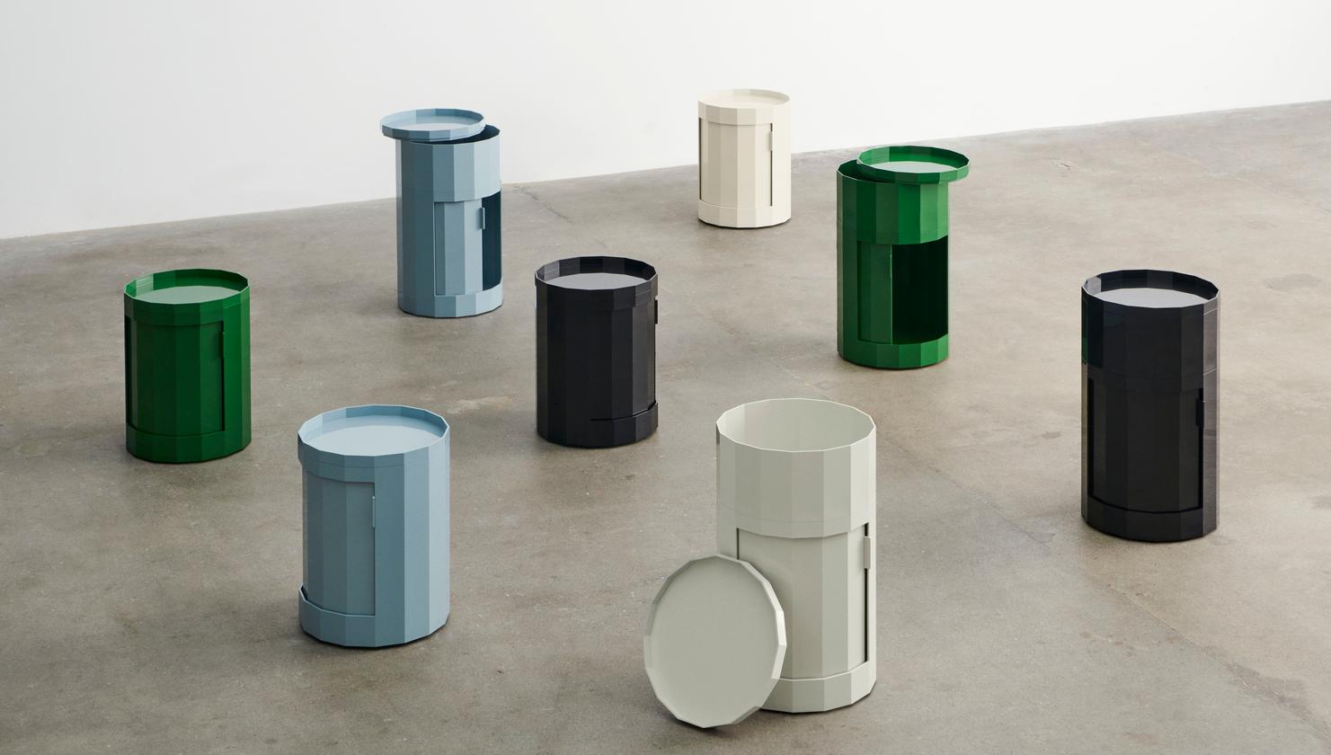 Bijzettafel Facet hoog - Misty blauw