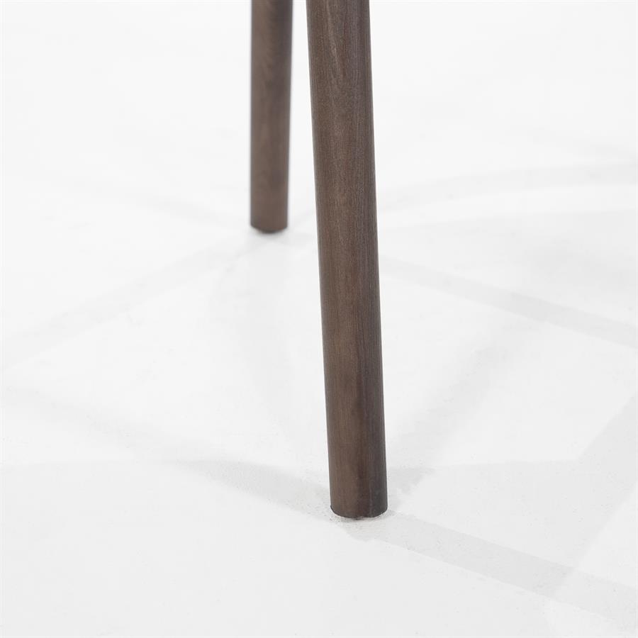 Houten eetkamerstoel met stoffen zitting - donkerbruin essenhout