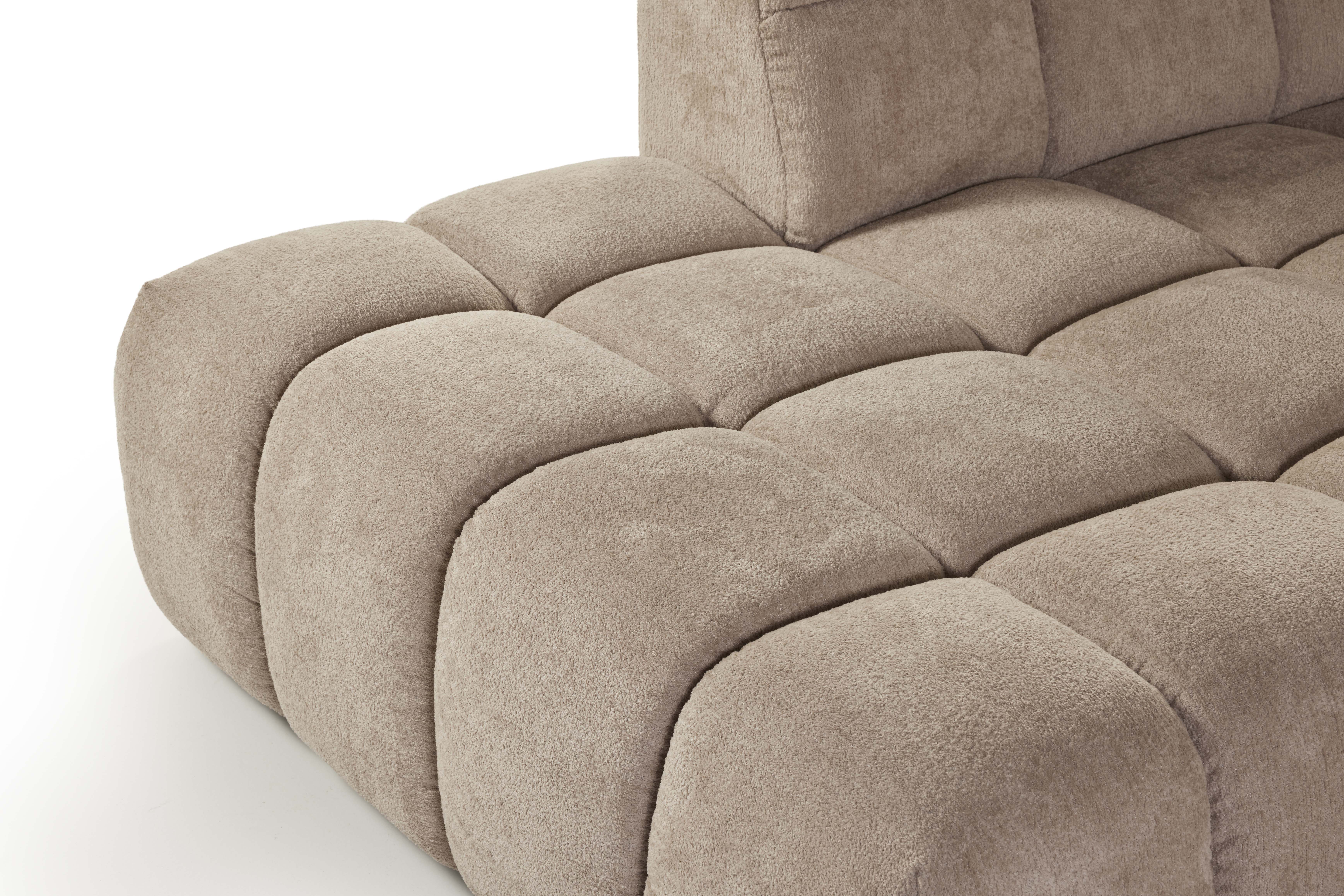 Hoeksalon U-vorm met longchair en ottoman (links) - Sino beige