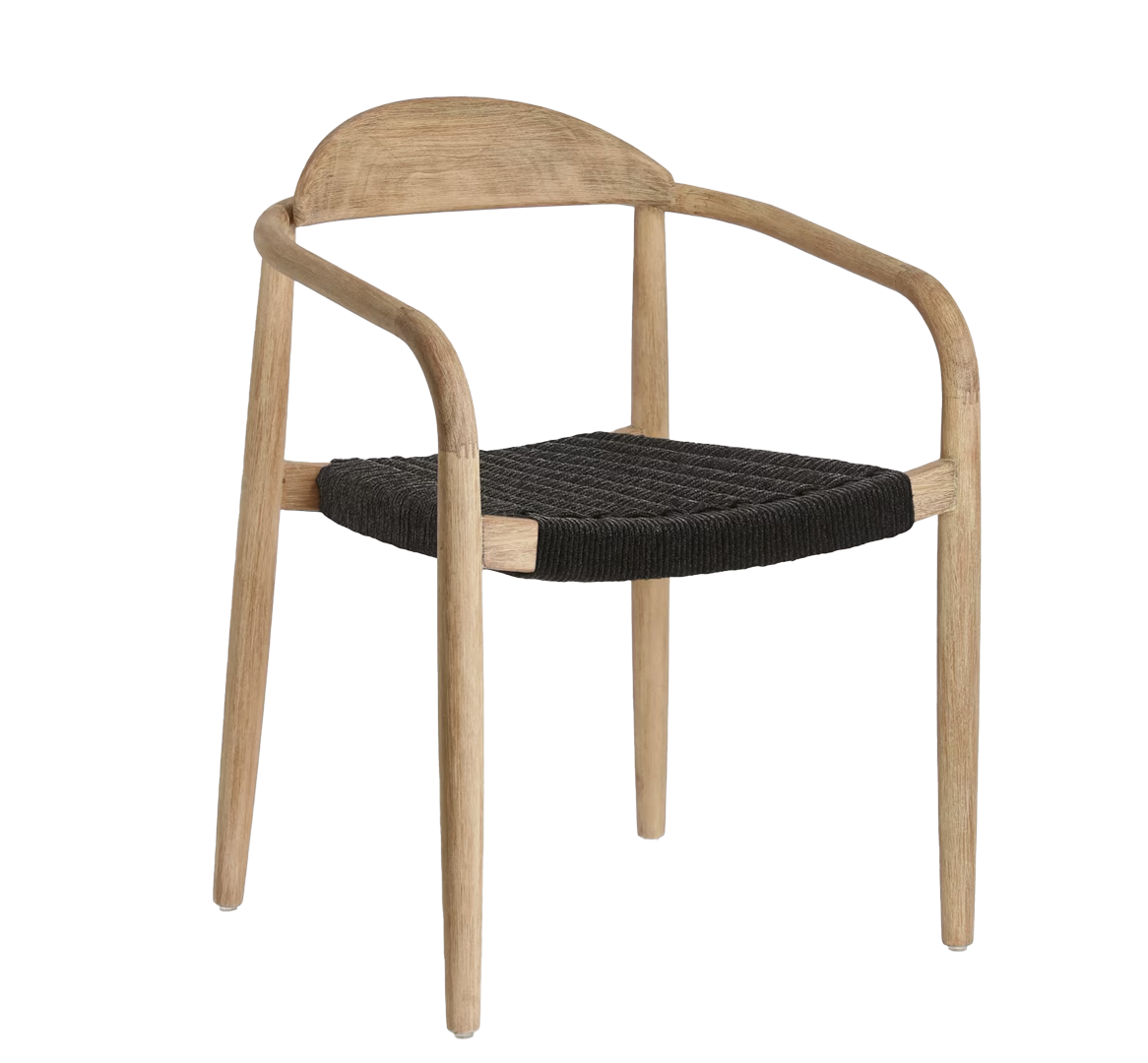 Houten armstoel stapelbaar - natuur acacia