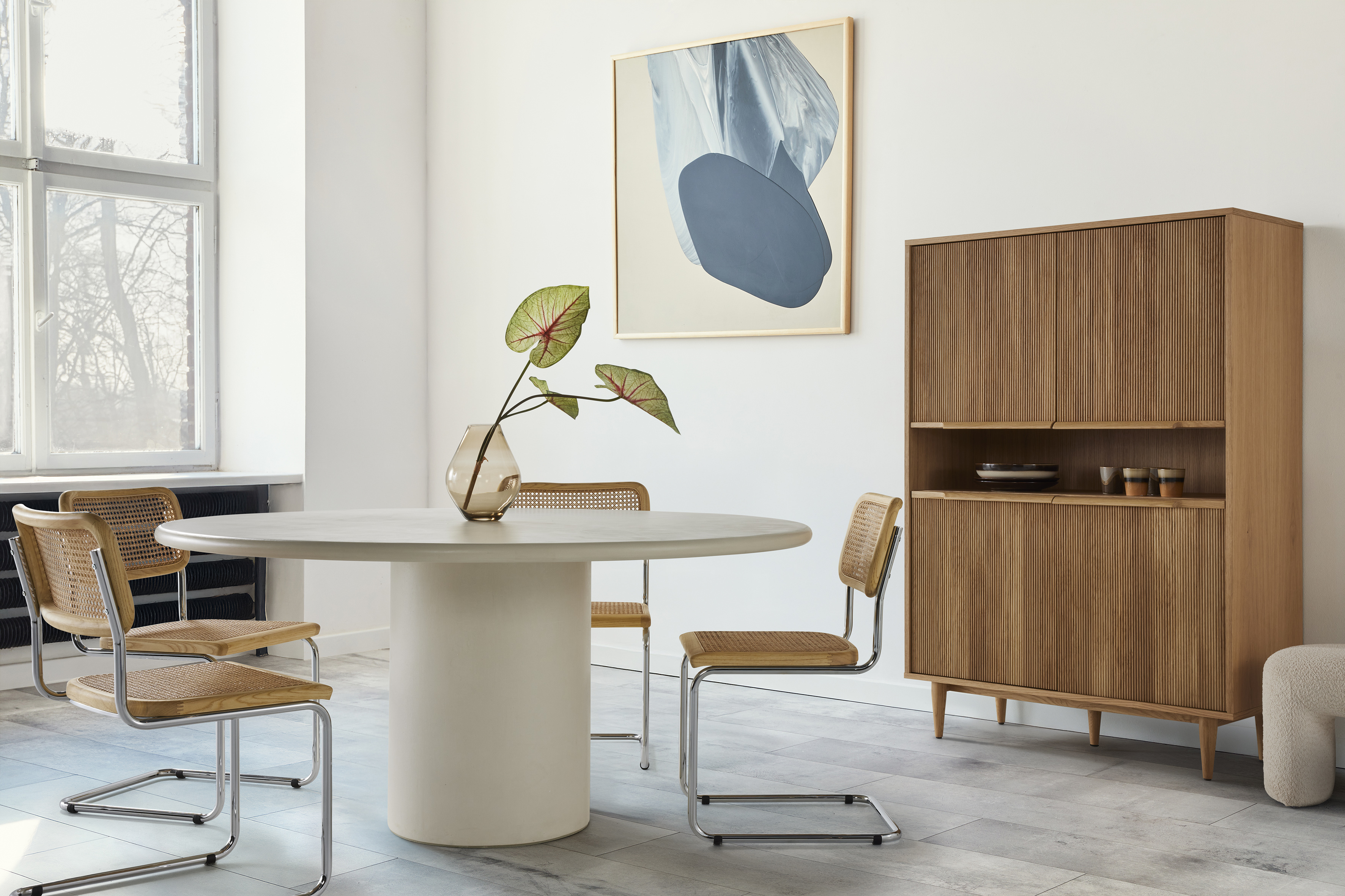 Opbergkast met 4 deuren - white oak