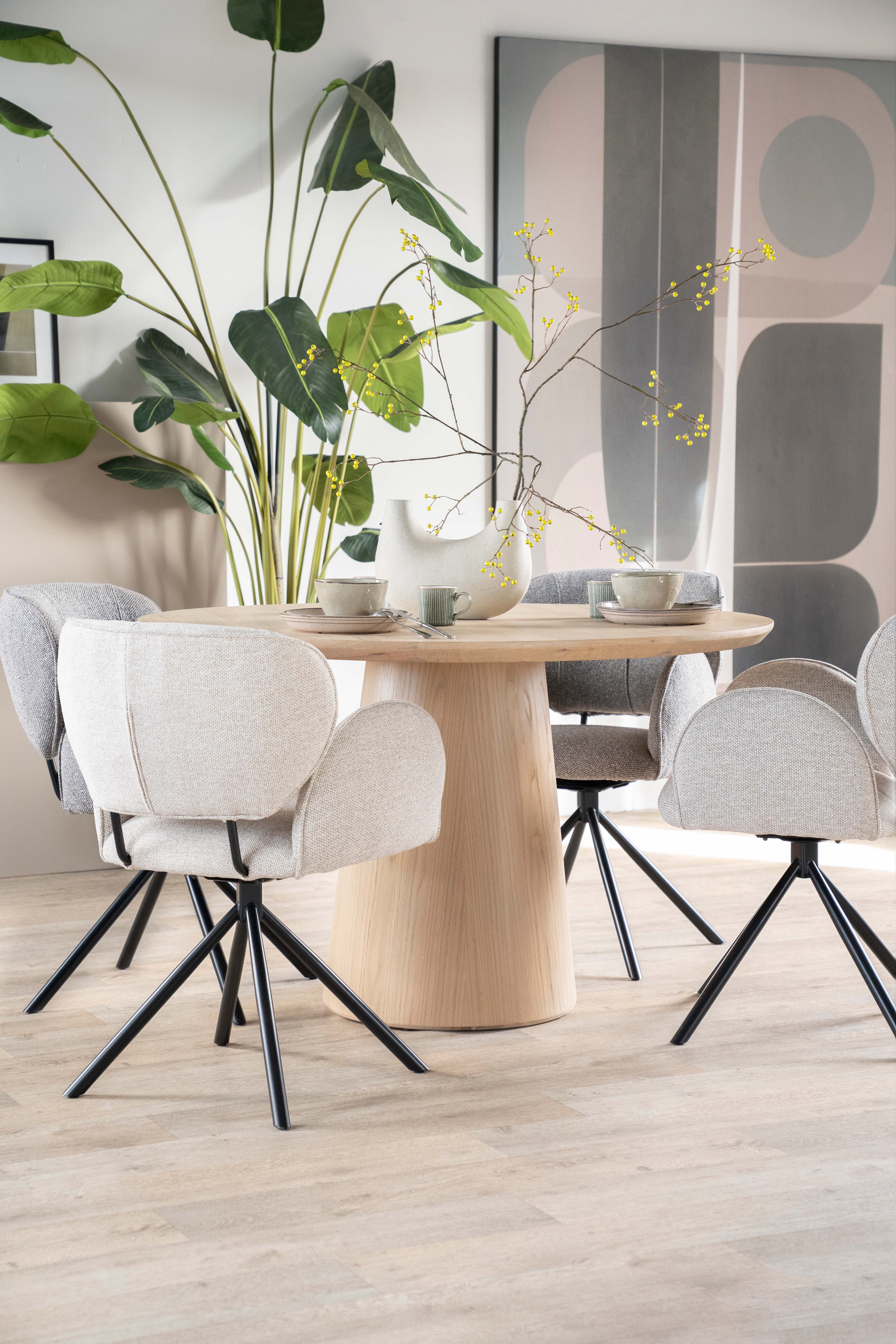 Ronde houten eettafel dia. 130cm - natuur eiken