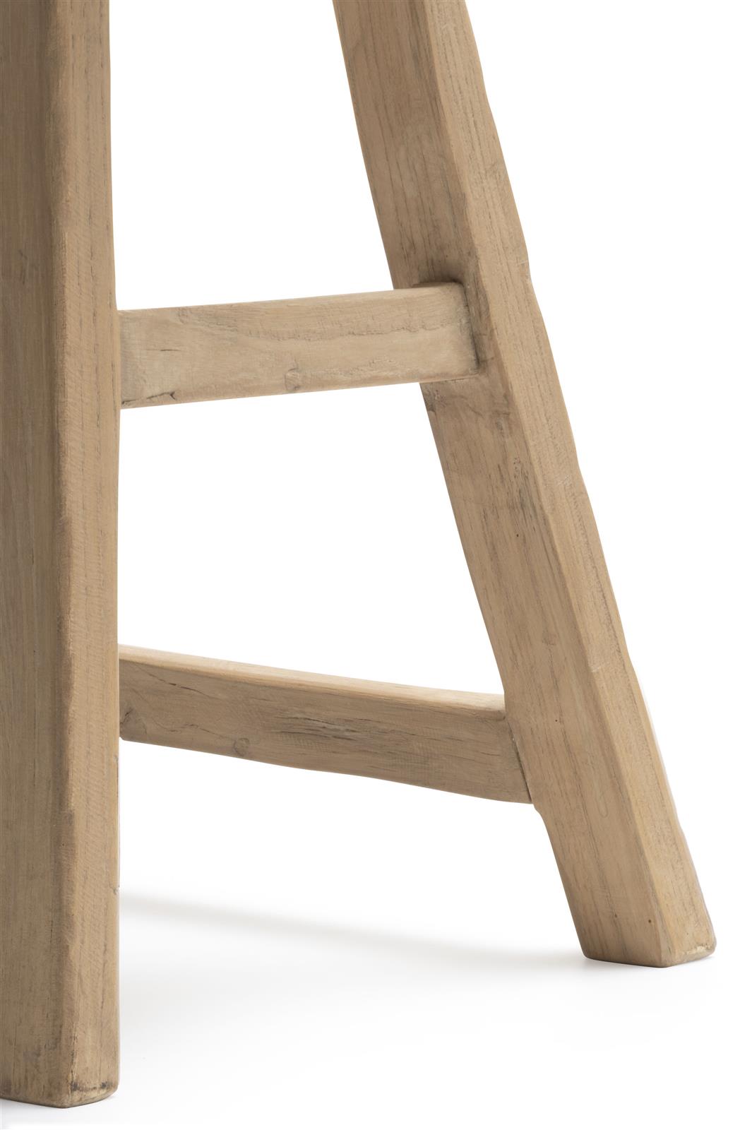 Houten krukje Mex 42x50cm - natuur iepenhout