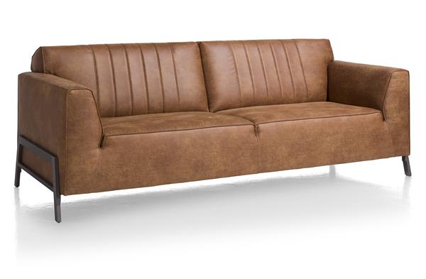 Salon Zembla 3-zit in leder - cognac