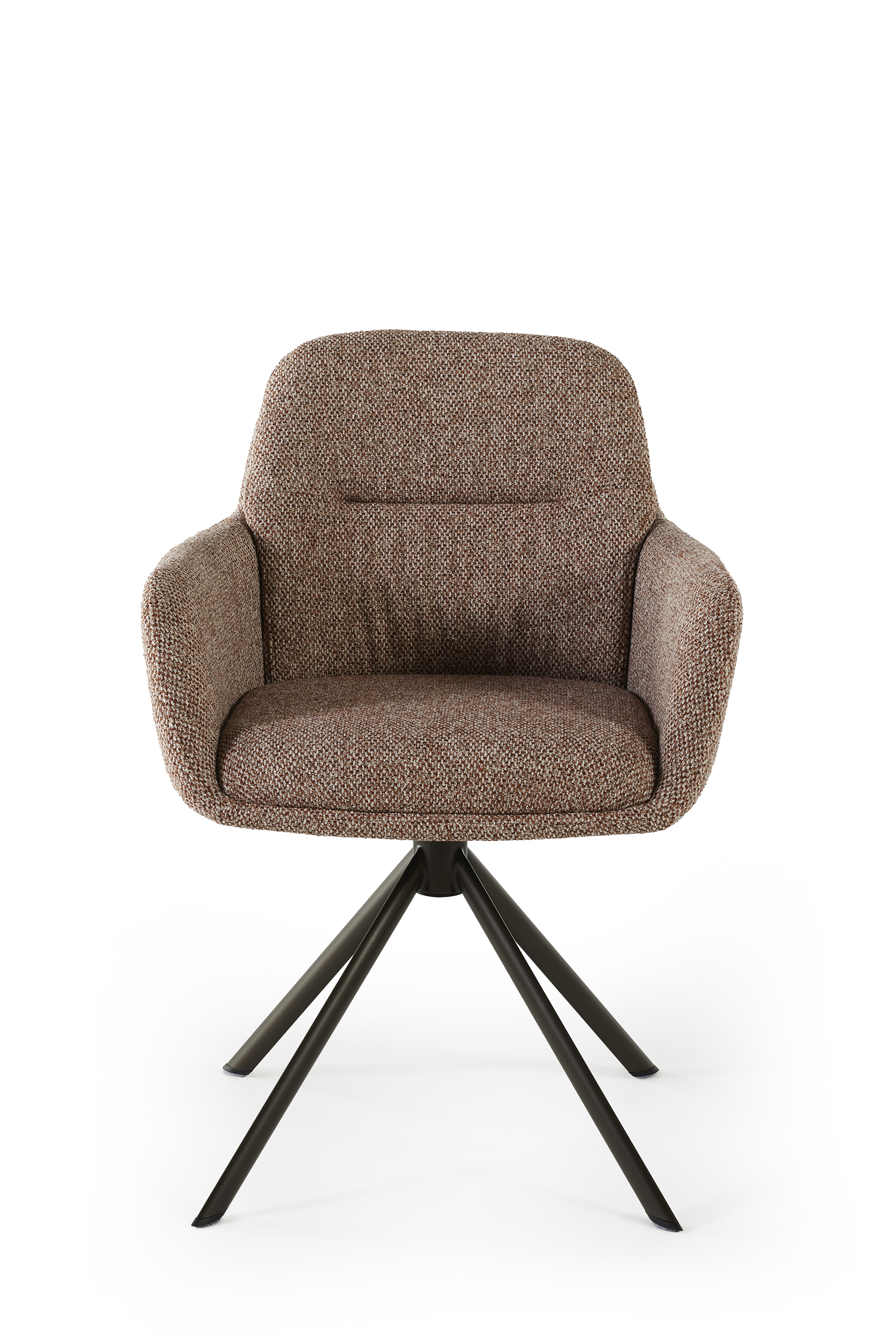 Kuipstoel swivel - cognac/anodic metaal