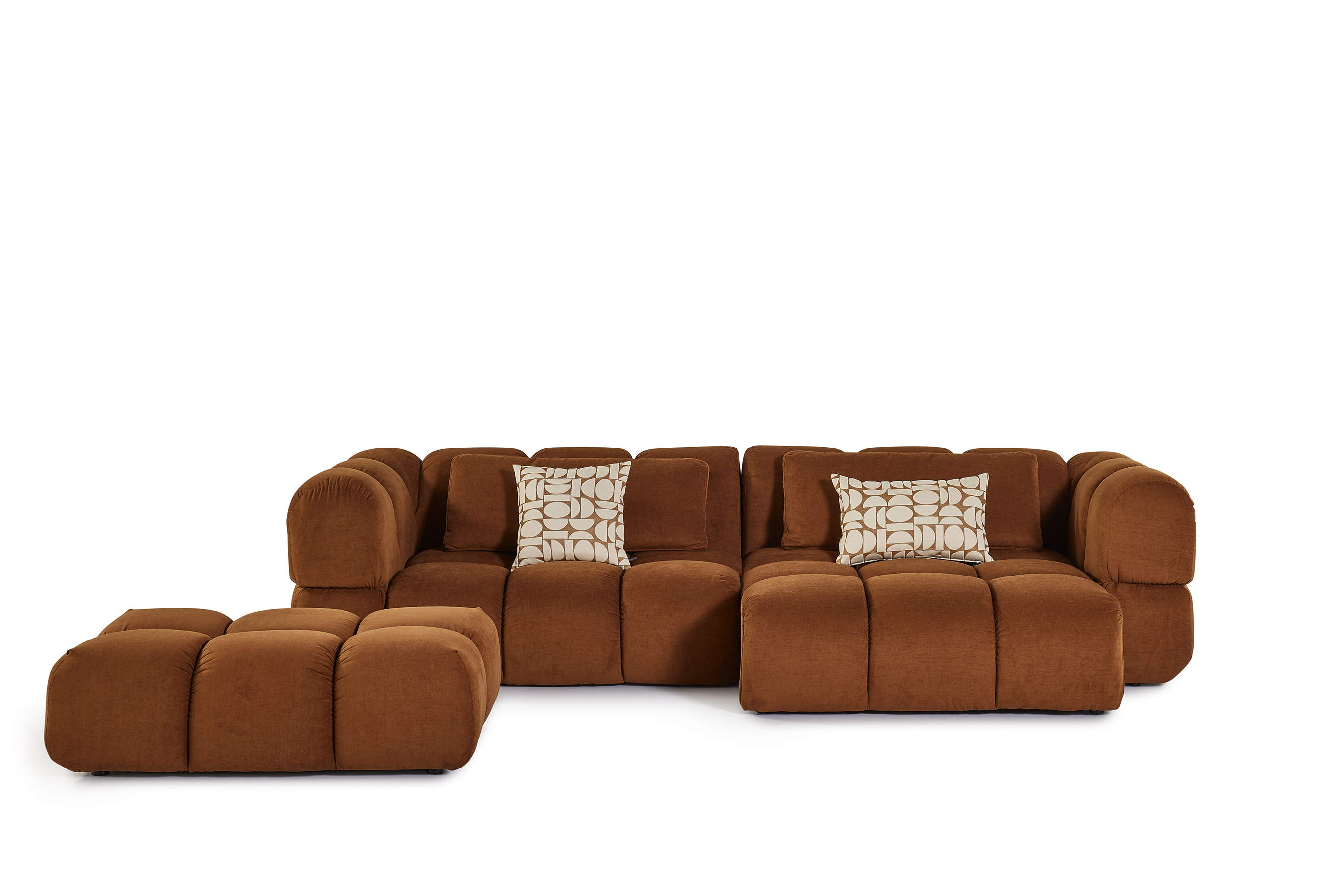 Hoeksalon met longchair (rechts) - Miami bruin