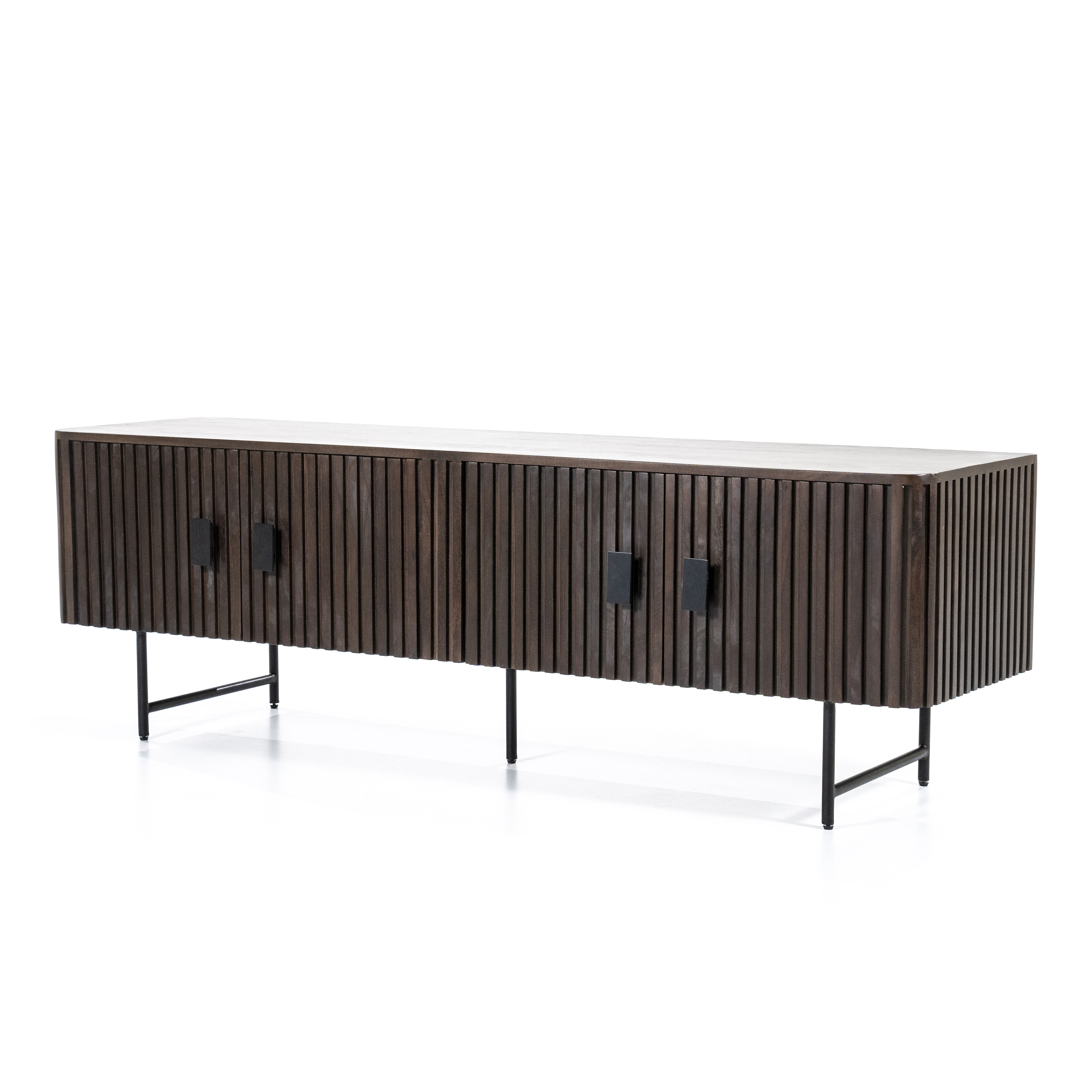 Tv-meubel met 4 deuren - bruin mangohout