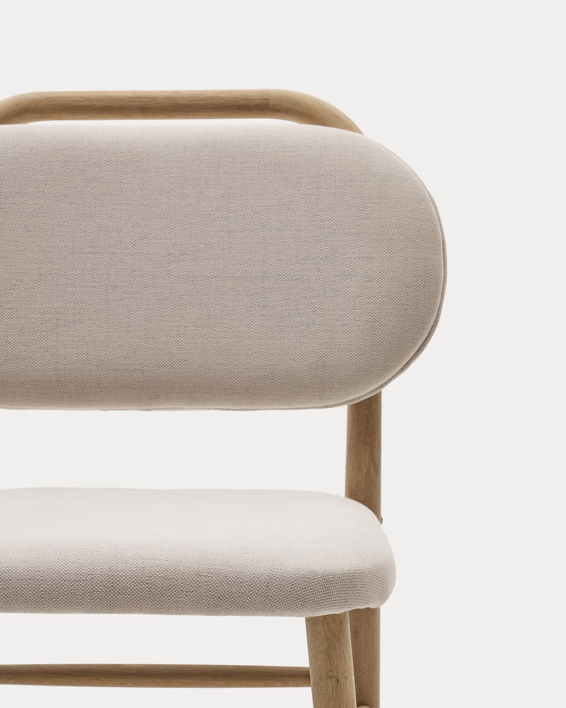Eetkamerstoel met handvat - chenille beige