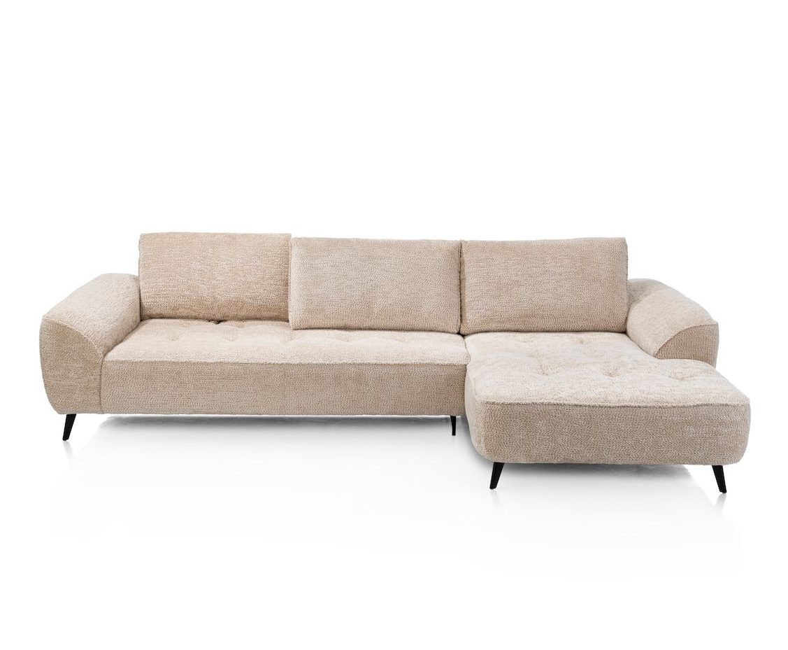 Hoeksalon longchair rechts - beige