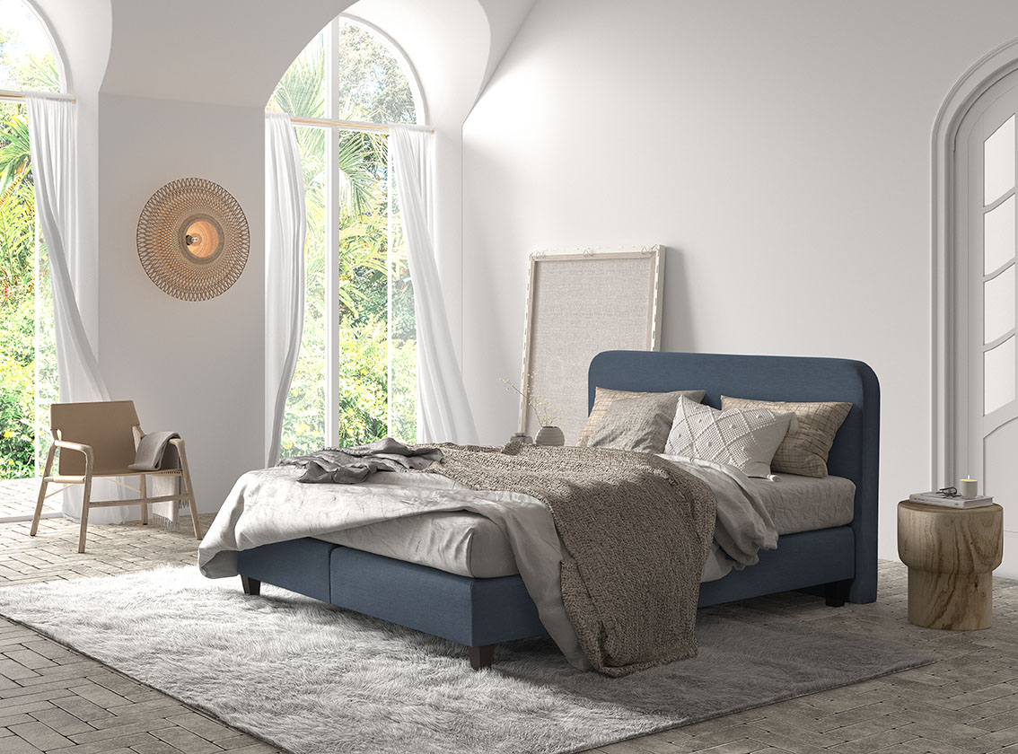 Boxspring Be-Comfy 180x200cm - blauw