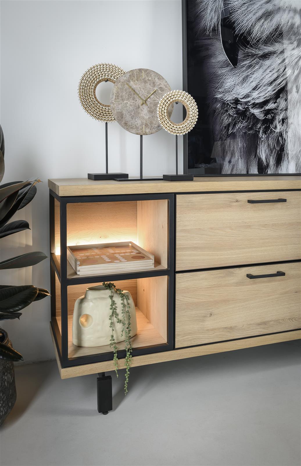 Dressoir Ridgefield met 2 deuren en 2 lades - natuur