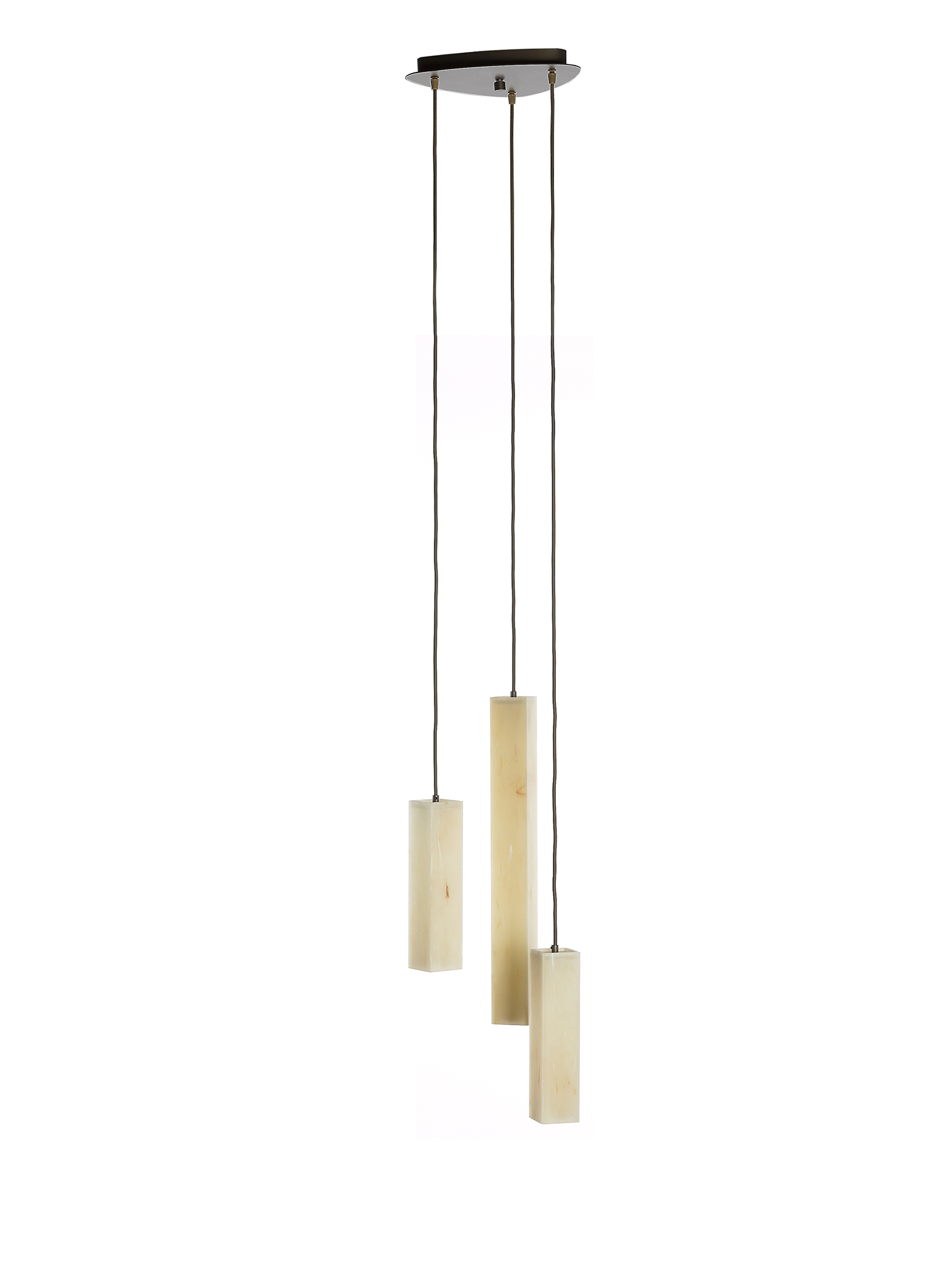 Hanglamp 3x 32W - albast/bronzo