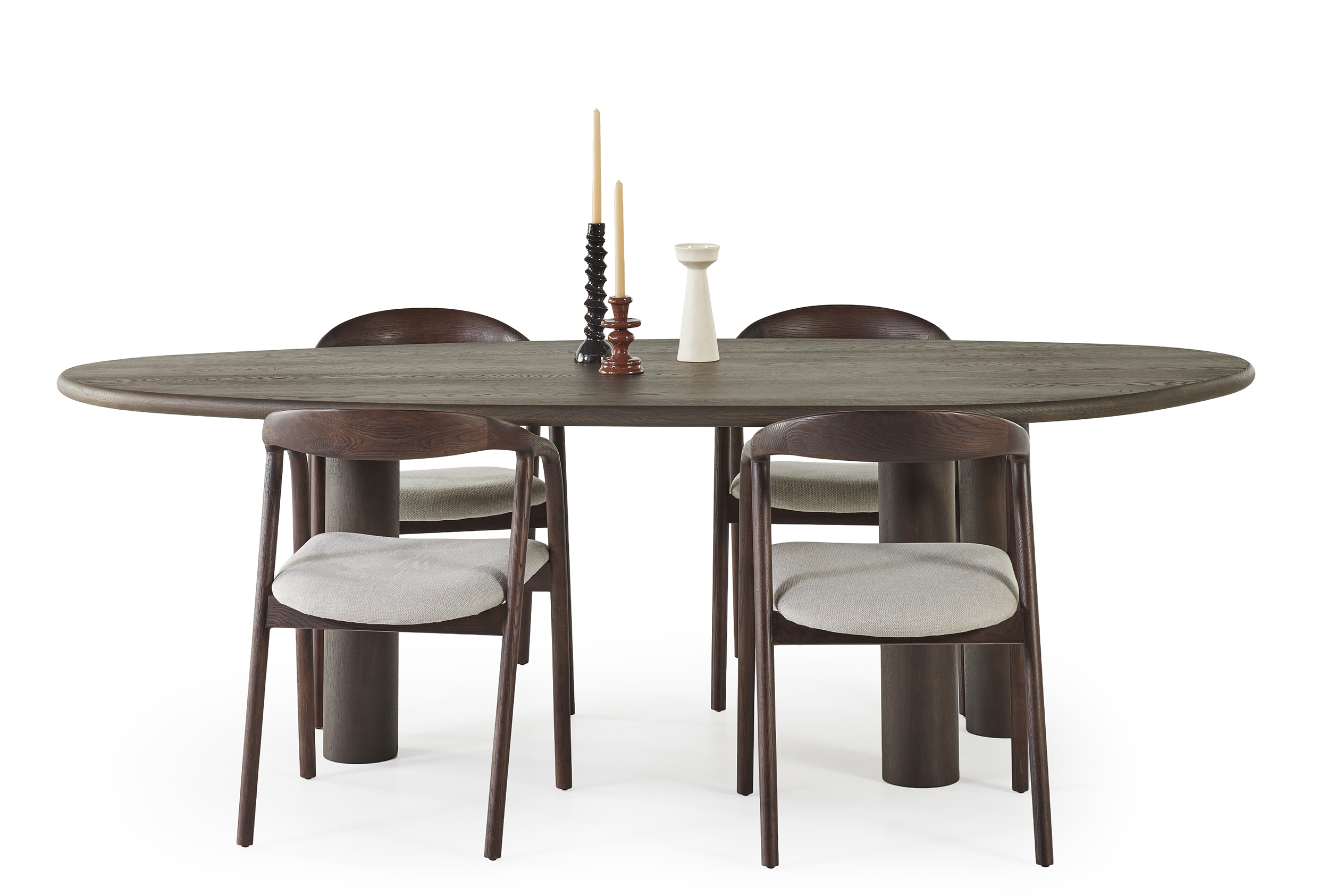 Eettafel met 3 poten - leaf/donkerbruin