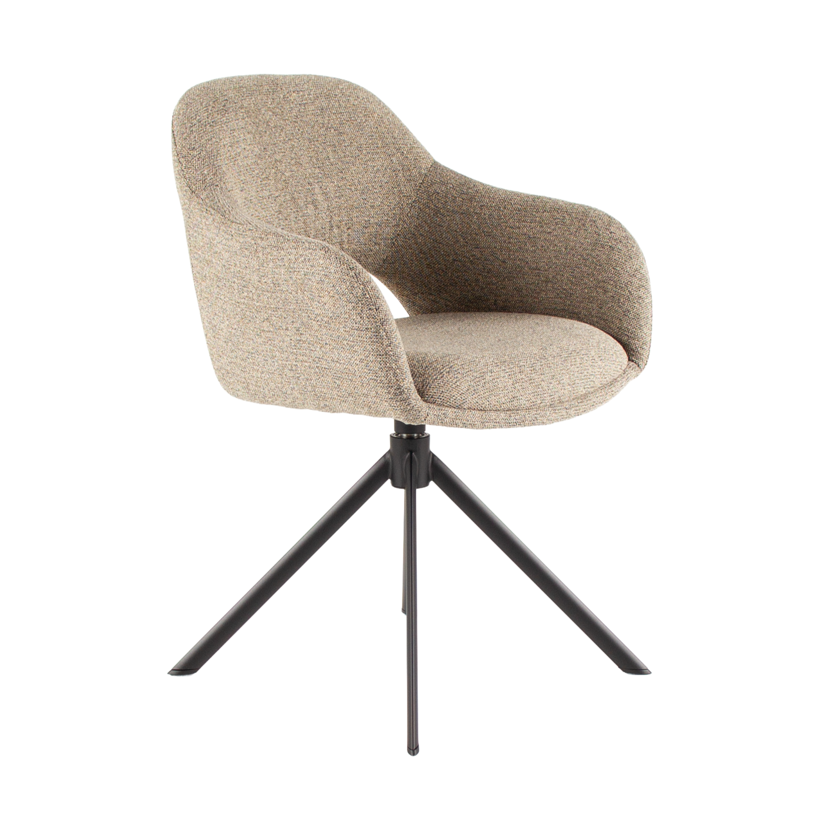 Draaibare kuipstoel met open rug - Sneak Wood beige