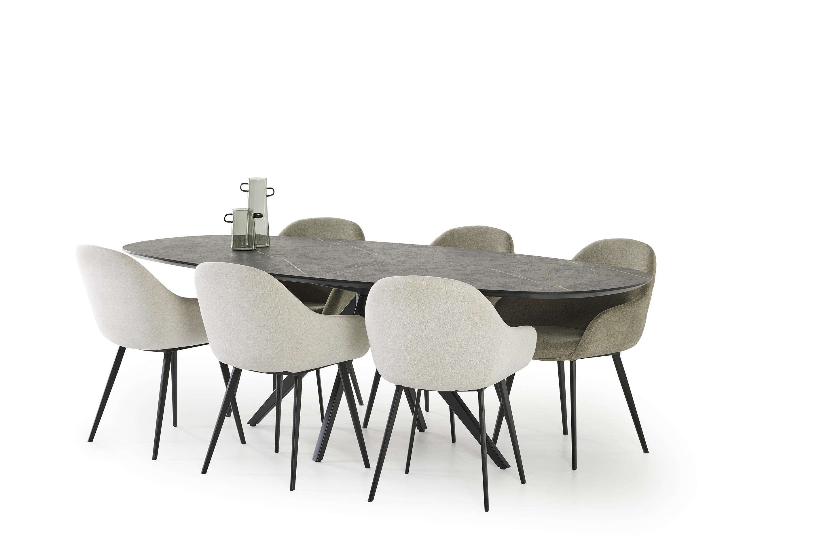 Eettafel 240x110cm - HPL/zwart metaal