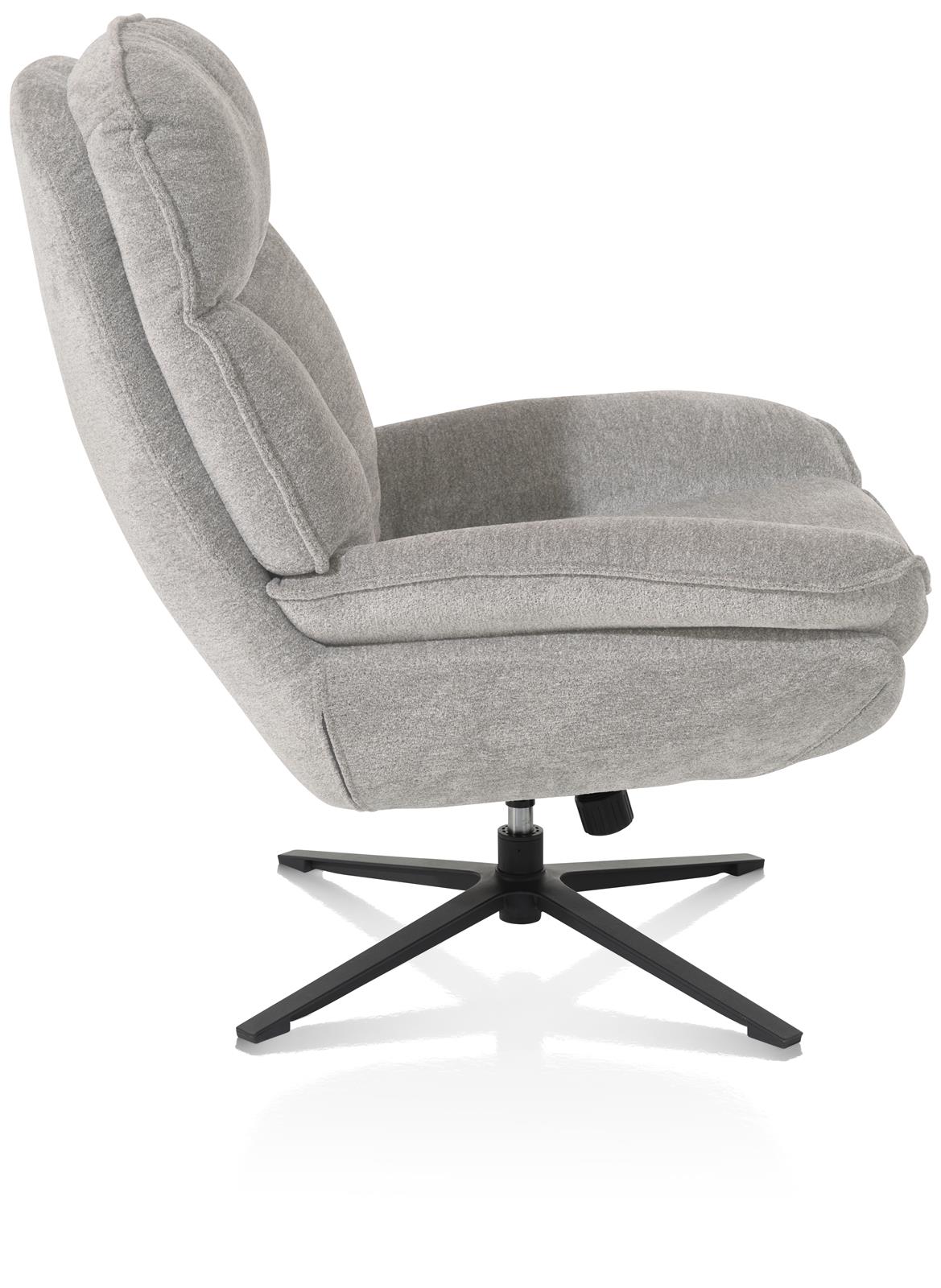 Draaifauteuil Florence met voetenbank - Kiezel grijs