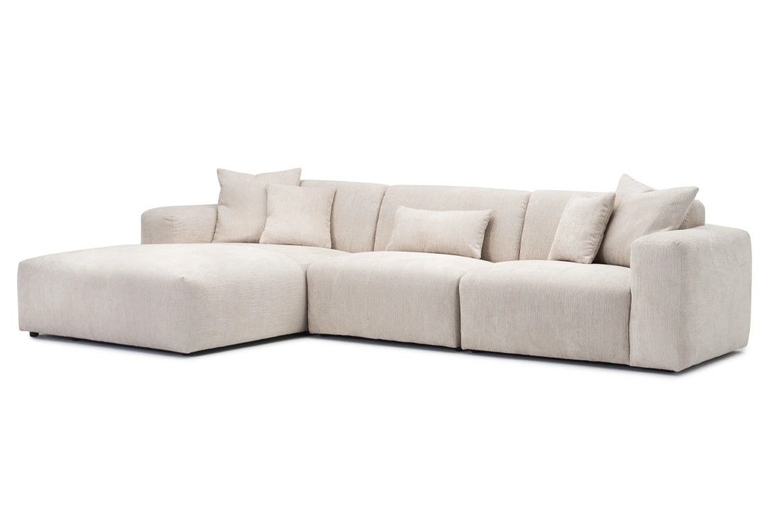 Hoeksalon North met longchair (links) - ecru