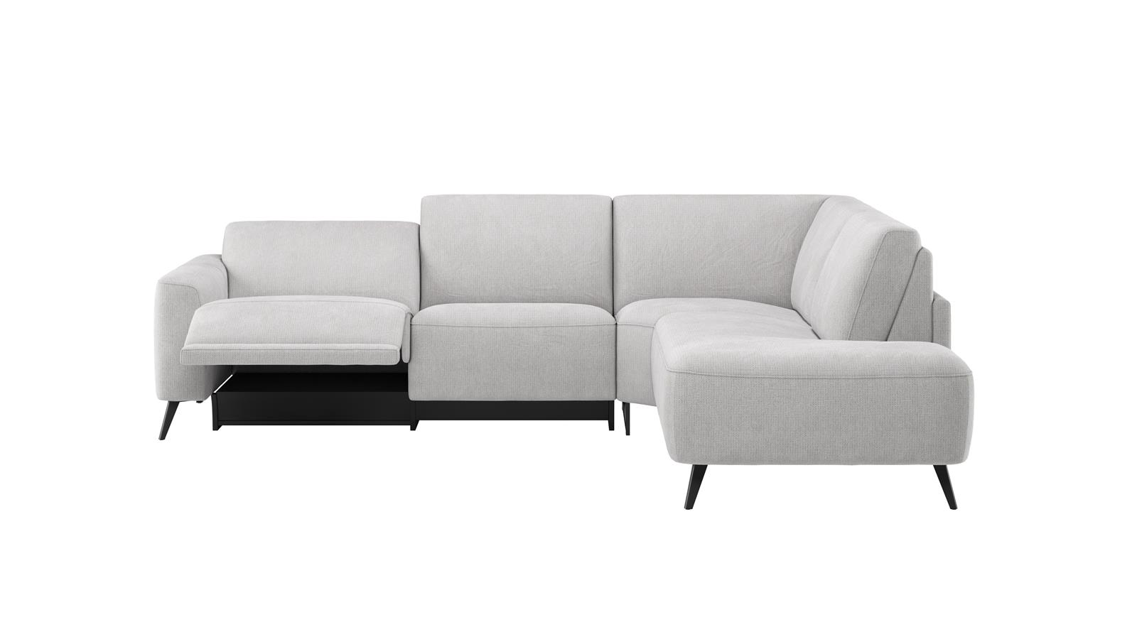Hoeksalon Carini met elektr. relaxfunctie - ivory
