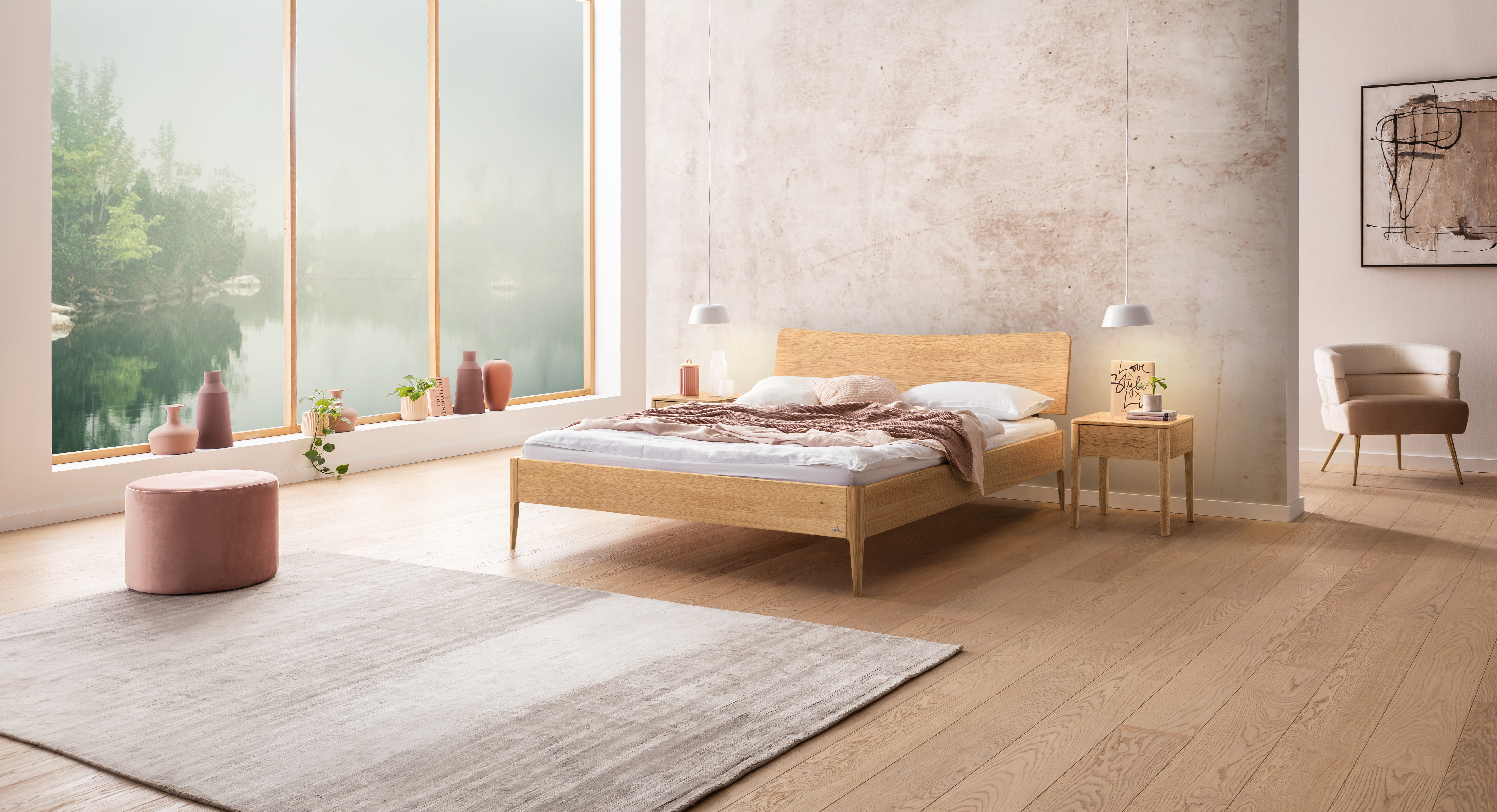 Houten bedkader 160x200cm - Bright eiken