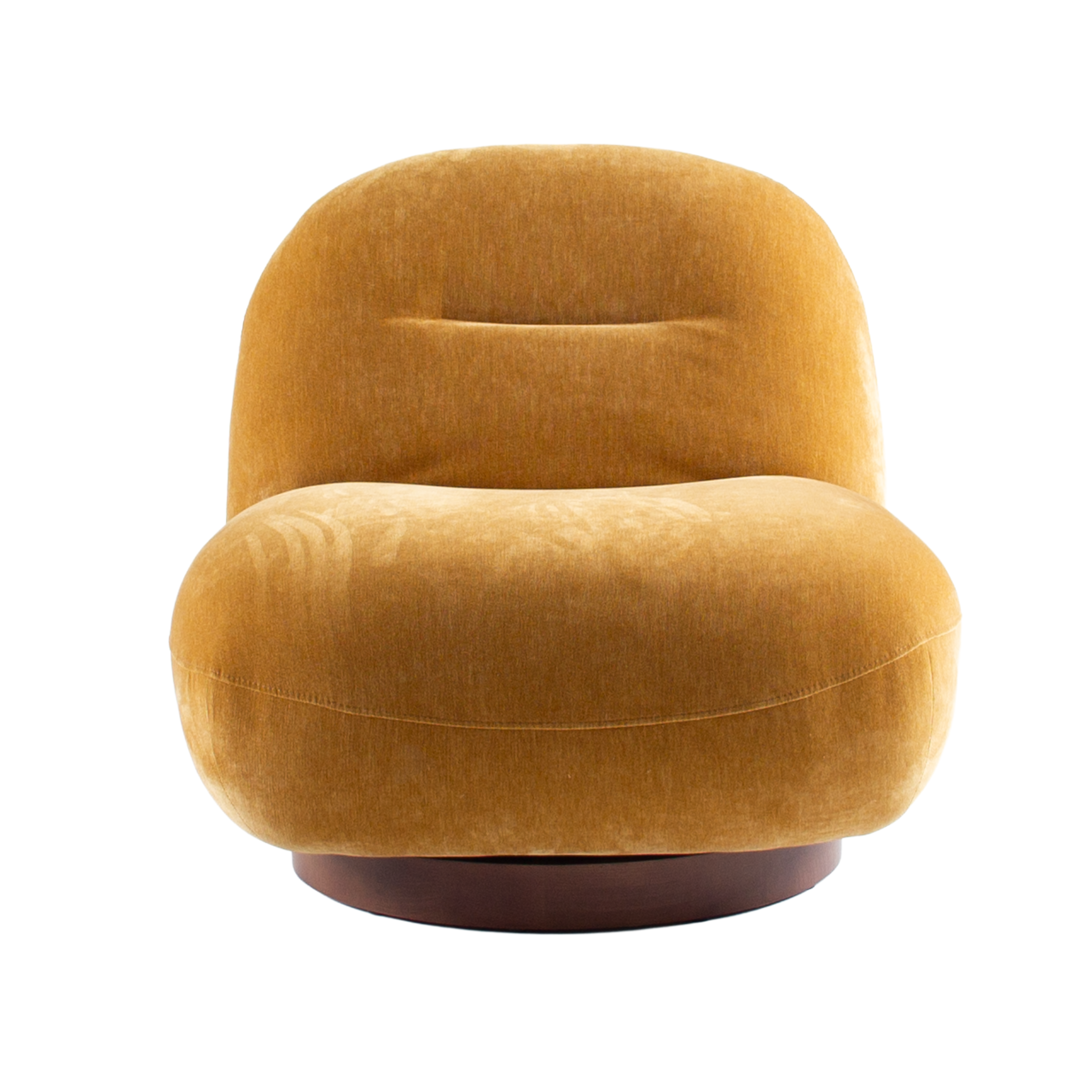 Draaifauteuil in fluweel - Fennelseed geel