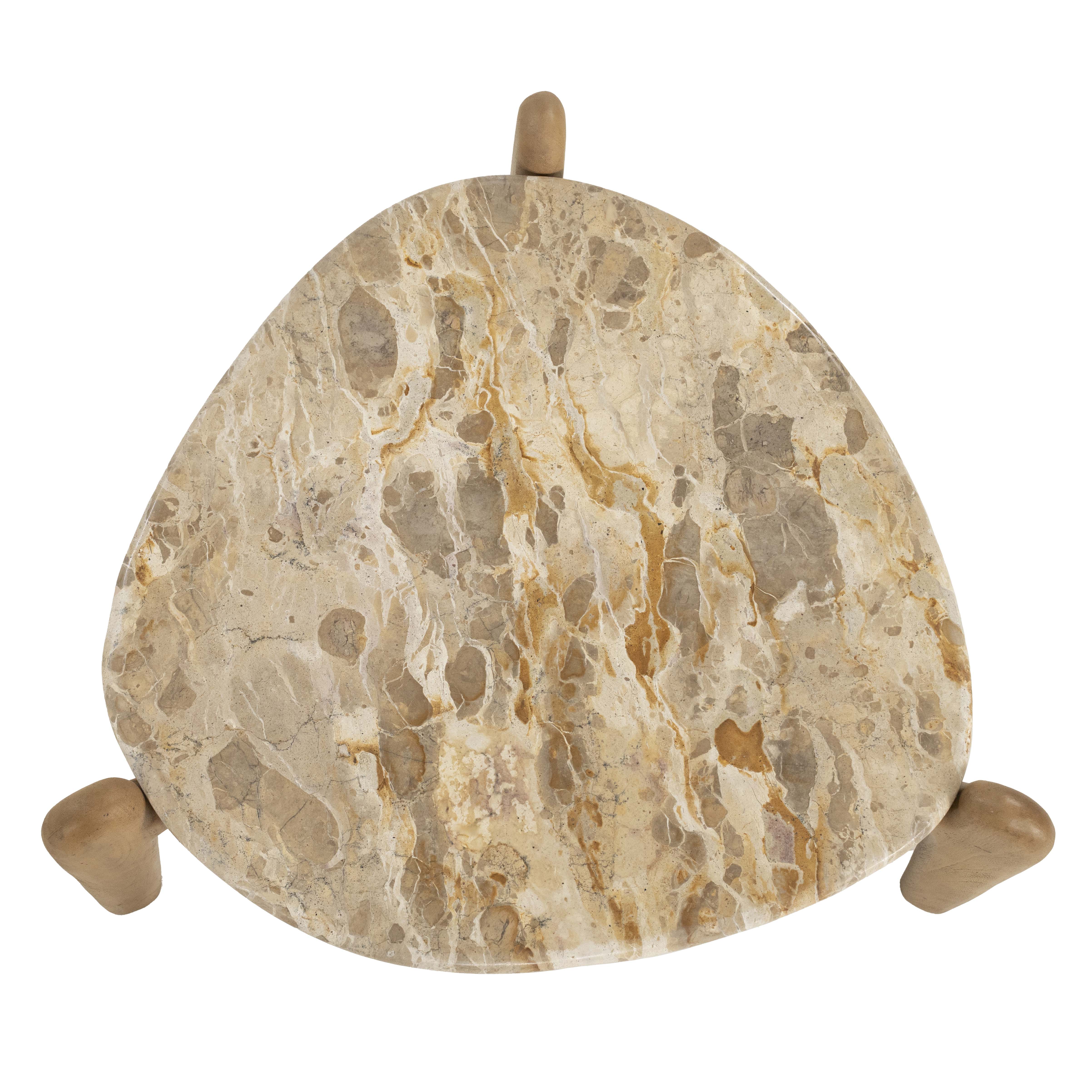 Bijzettafel small- mangohout/marmer