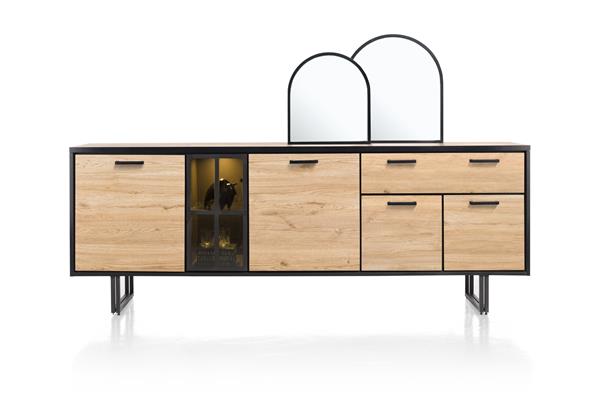 Dressoir 230cm 5 deuren, 1 lade