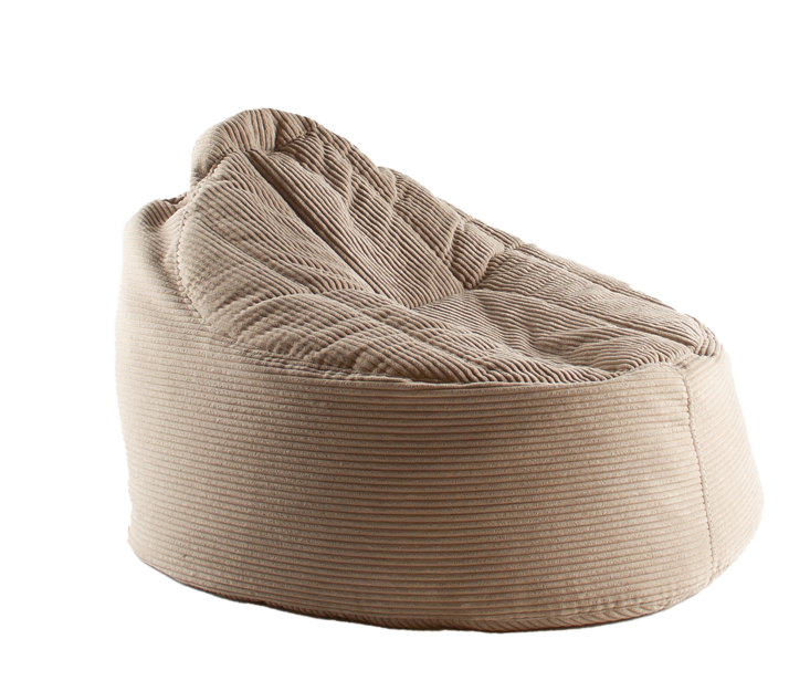 Zitzak in ribfluweel - taupe