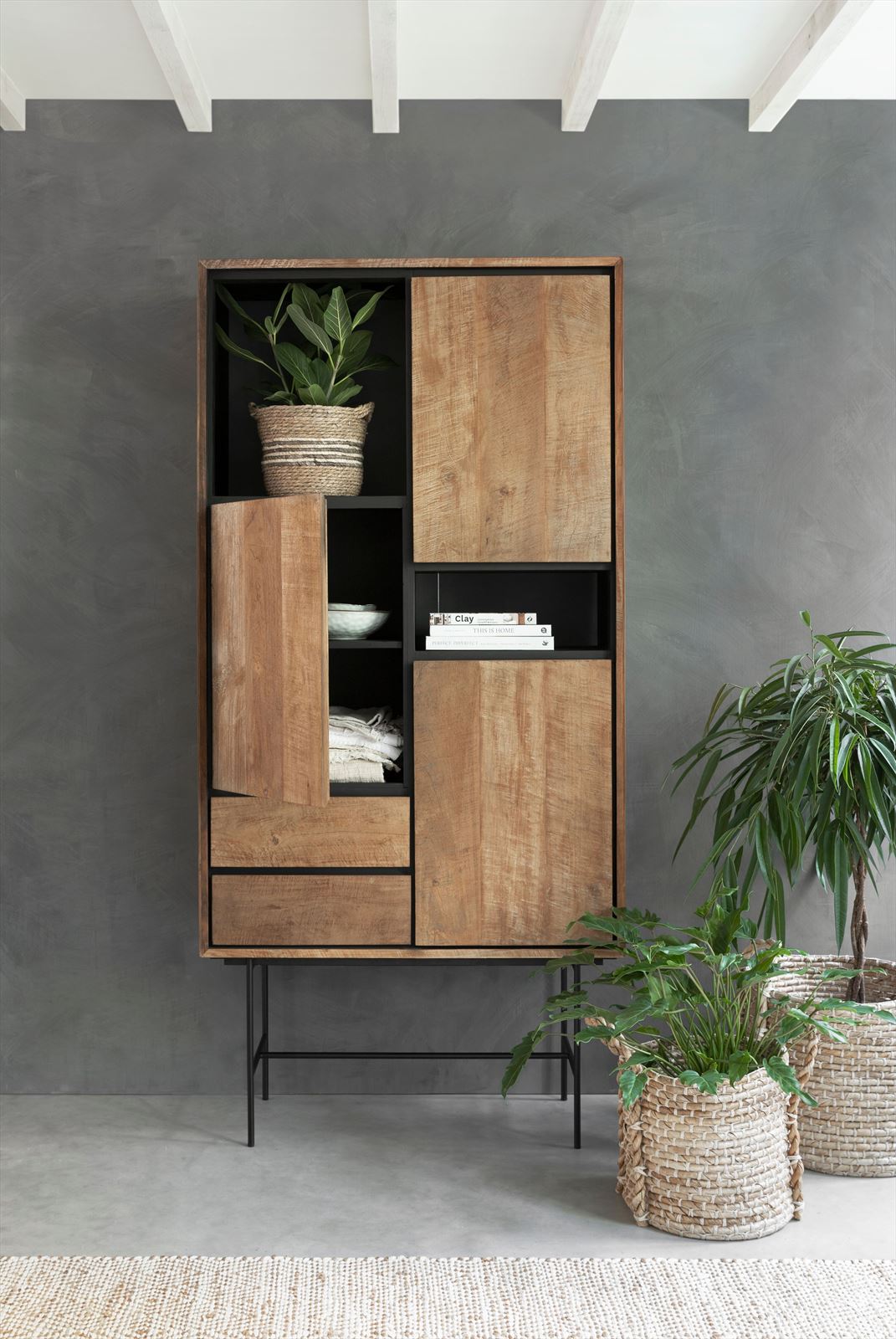 Boekenkast hoog Metropole - teak