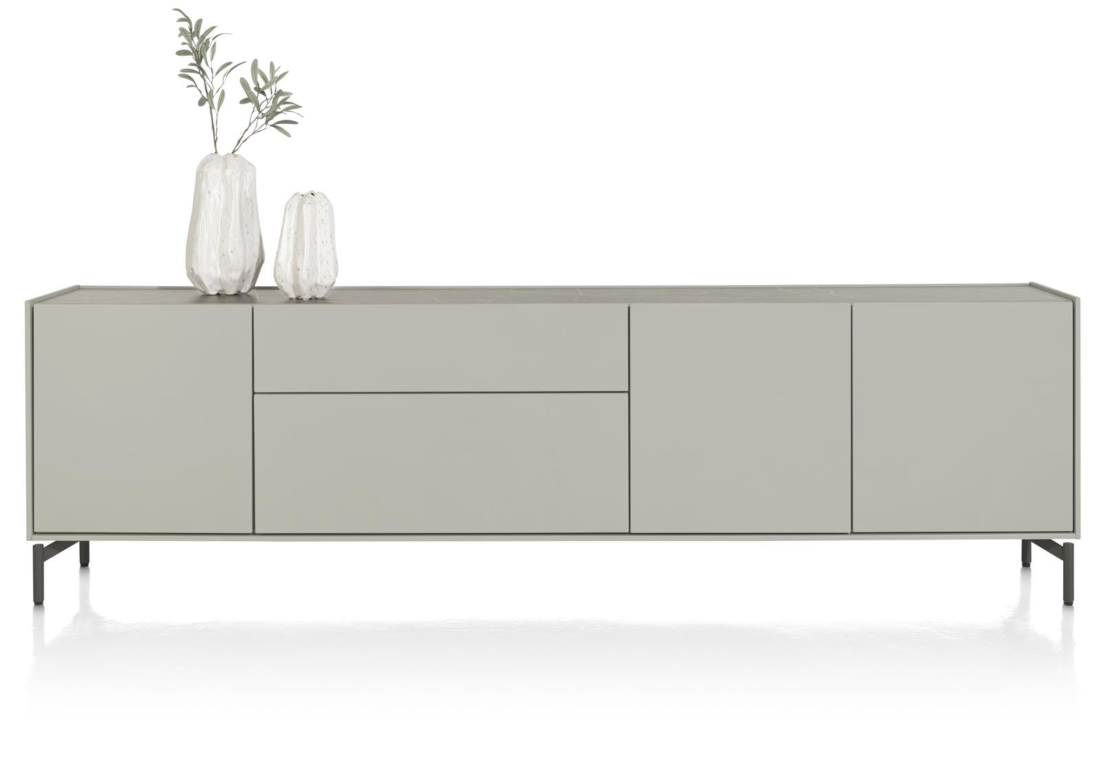 Dressoir Noon met 3 deuren en 2 lades - lichtgrijs