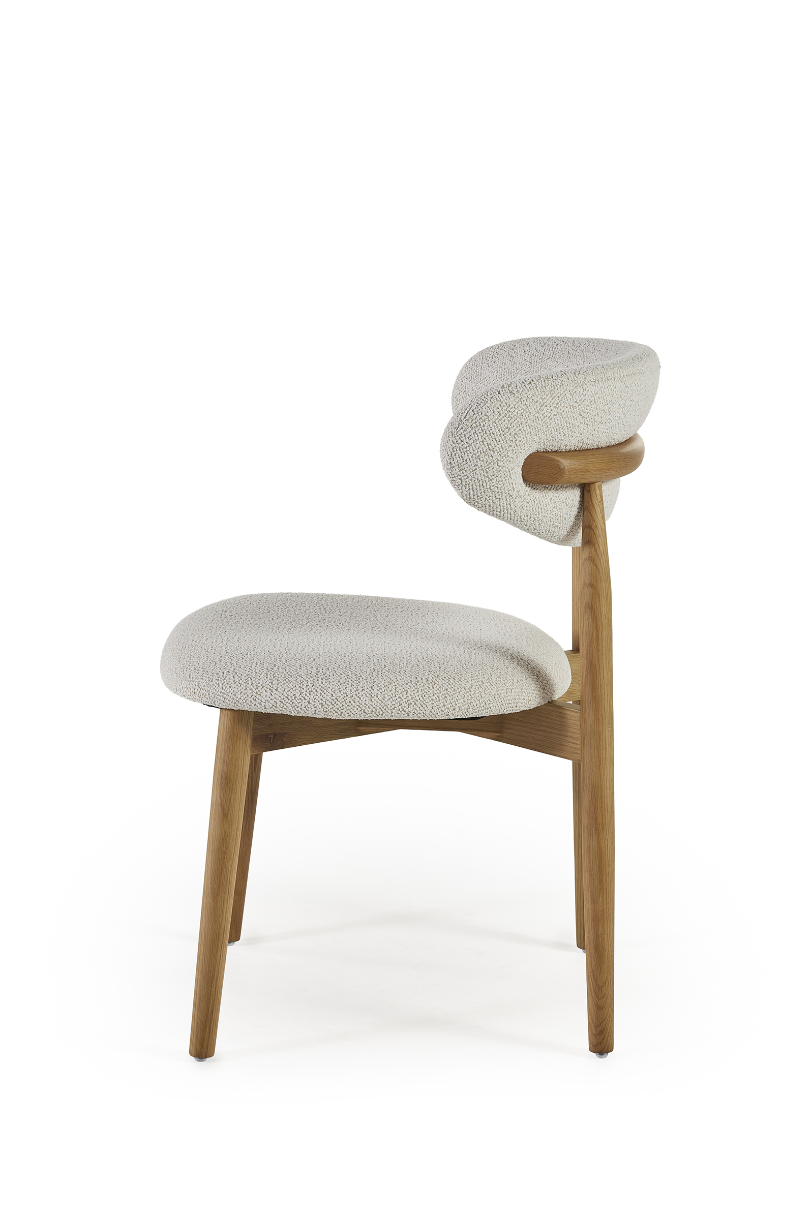 Eetkamerstoel oak/beige bouclé