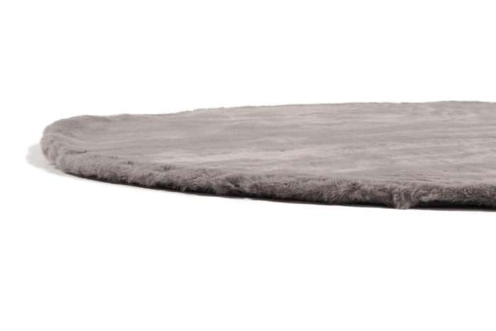 Rond tapijt Plush dia. 120cm - donkergrijs