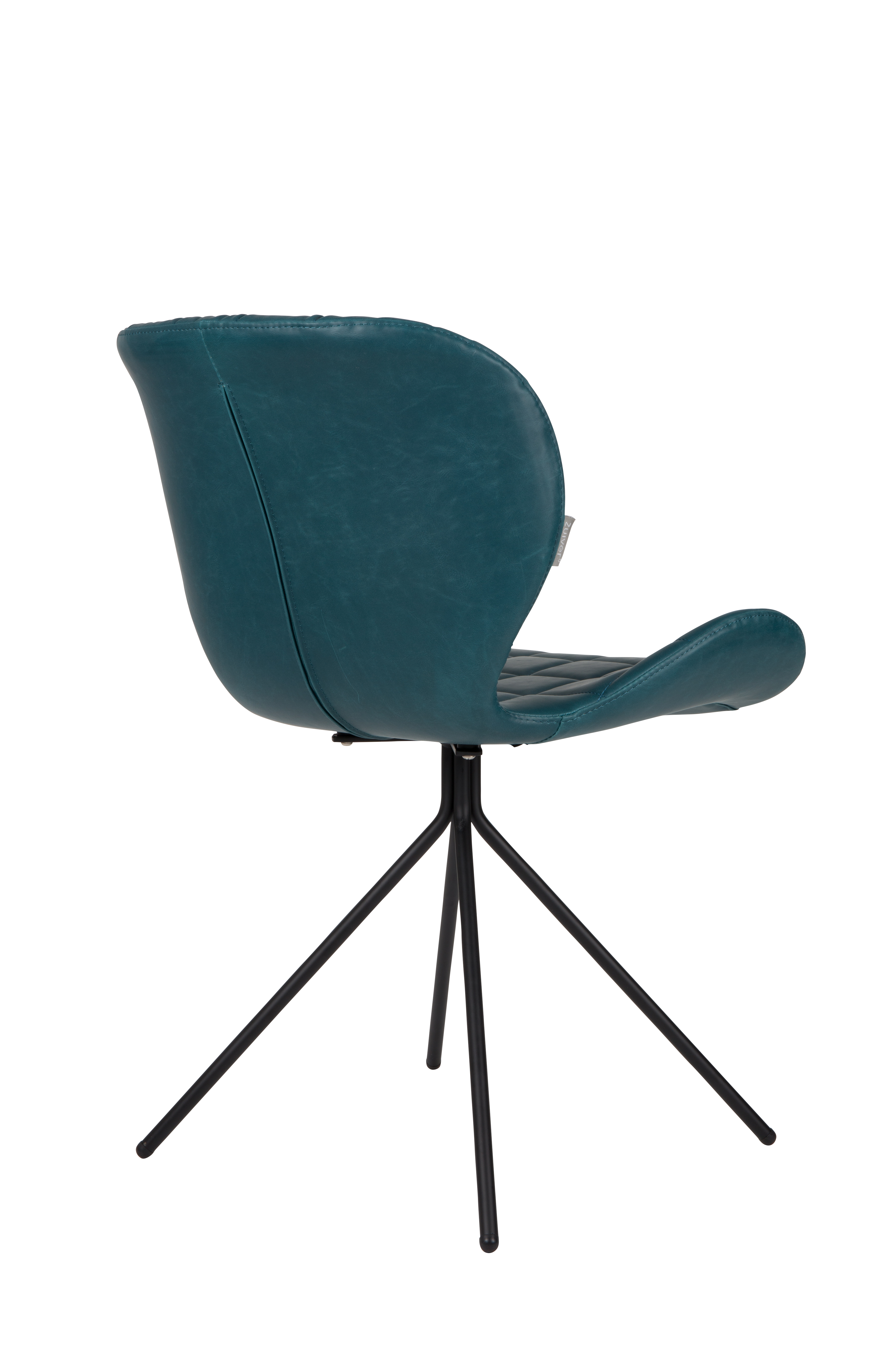 Eetkamerstoel OMG in lederlook - Petrol blauw