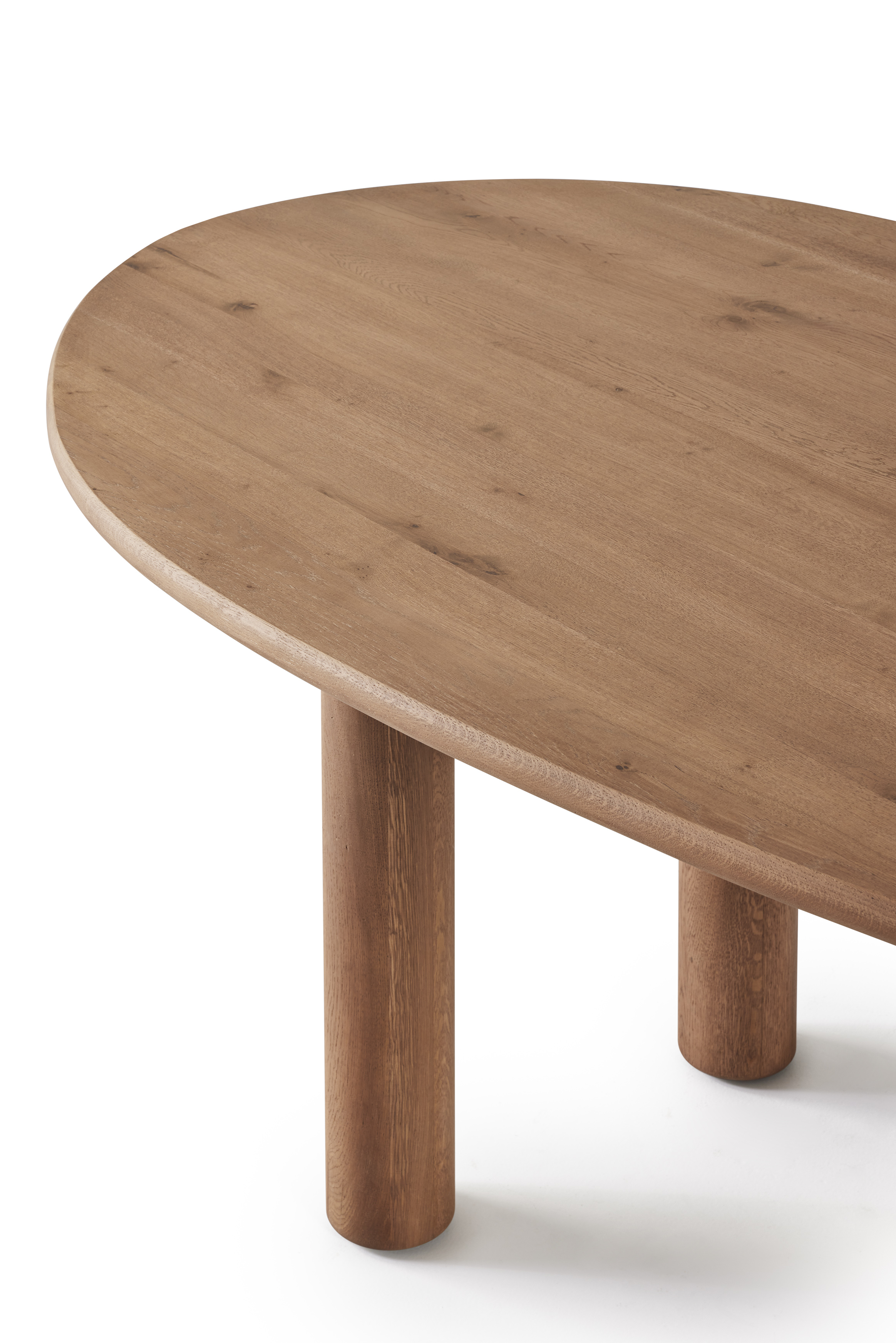 Eettafel in kiezelvorm 240x110cm - donkerbruin