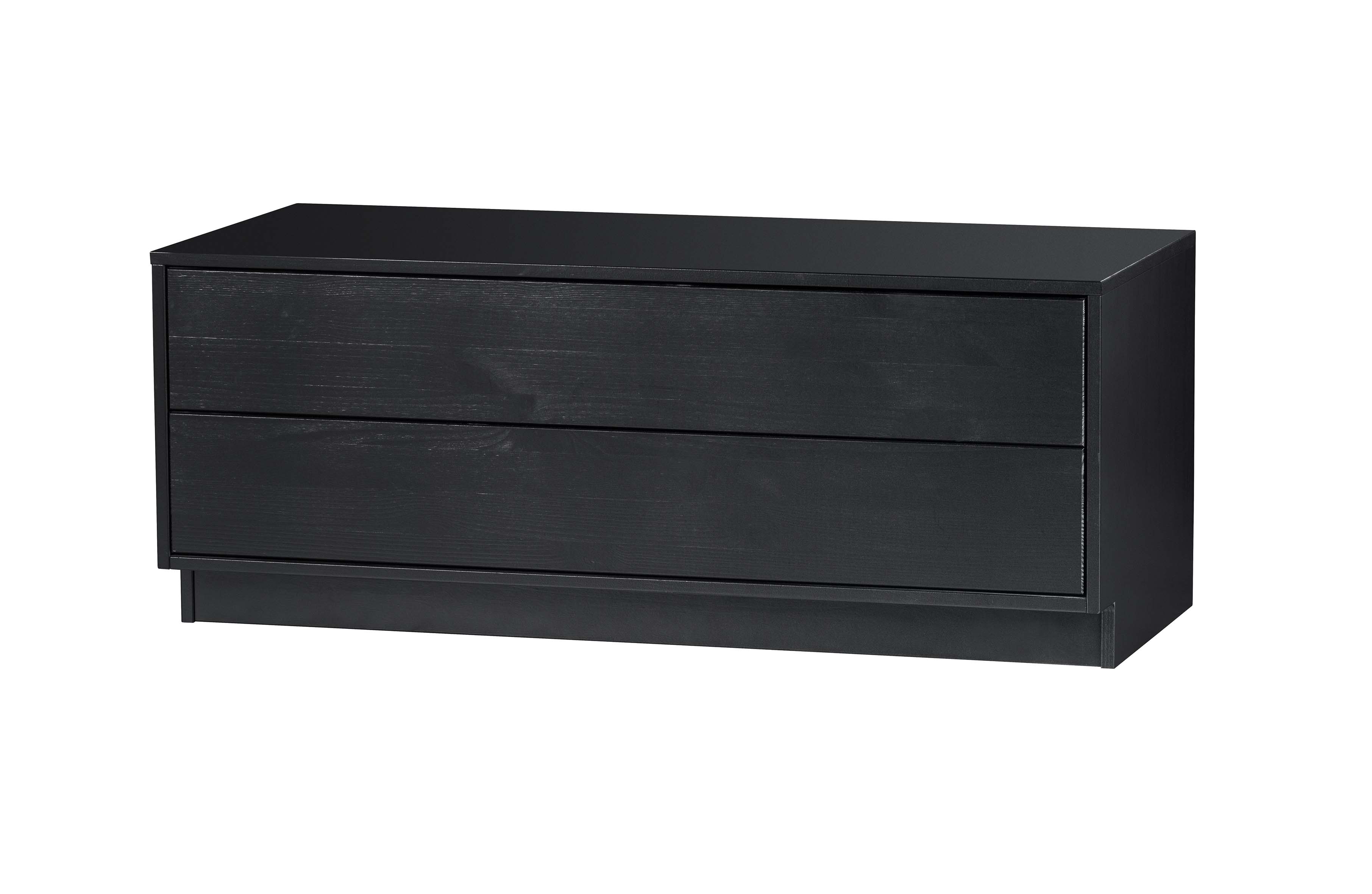 Tv-meubel Finca midden met 2 lades B100cm - zwart