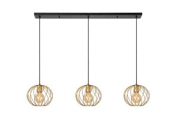 Hanglamp Danza met drie pendels - goud