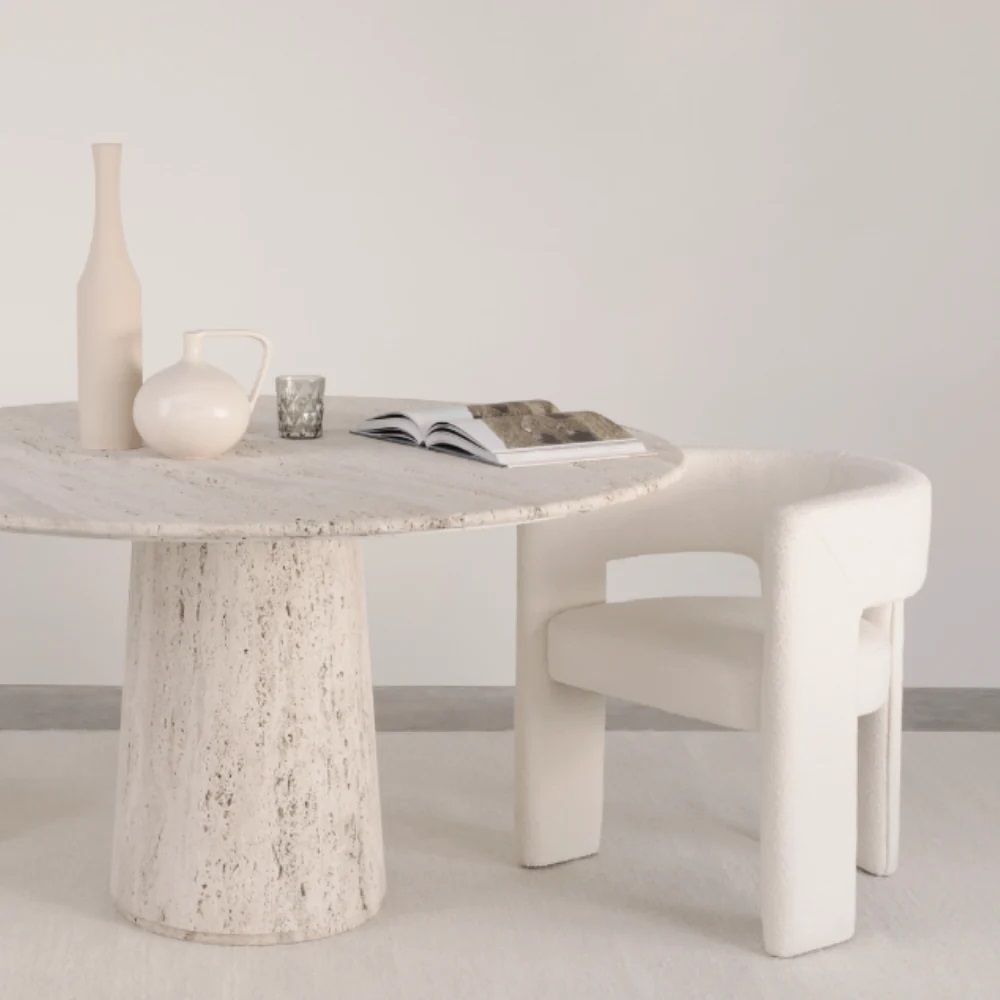 Ronde eettafel dia. 140cm - Sandstone ecru