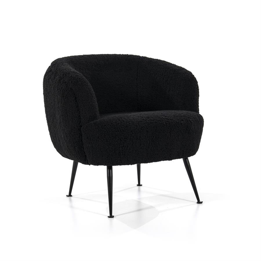 Fauteuil bouclé - zwart