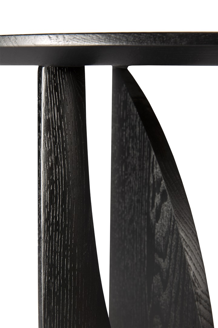 Teak bijzettafel in zwart dia. 51 cm - Geometric Design