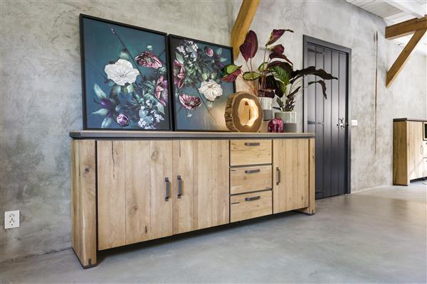 Dressoir Farmland met 3 deuren en 3 lades B240cm - natuur