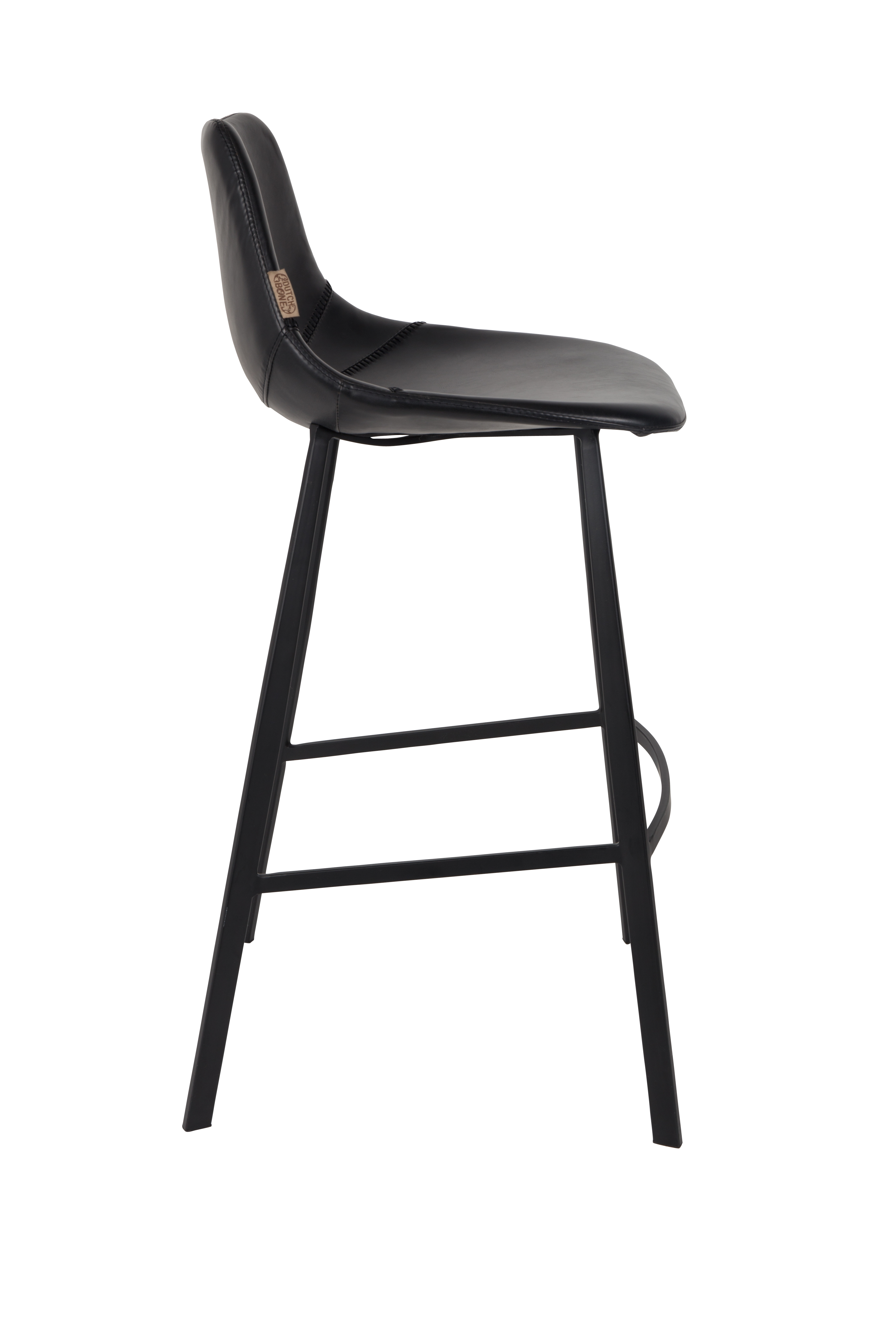 Barstoel Franky in lederlook 80cm - zwart