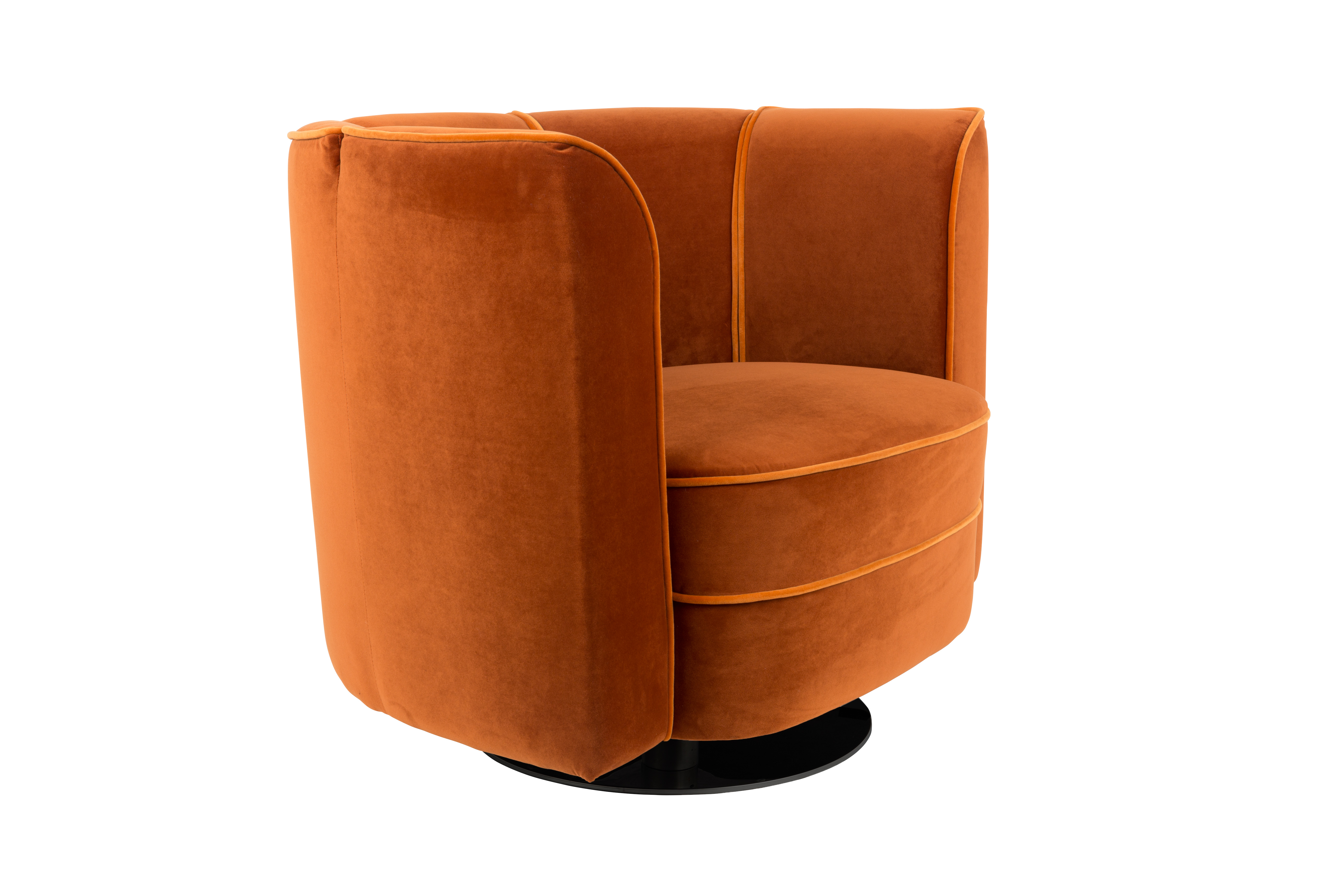 Draaifauteuil Flower in velvet - oranje