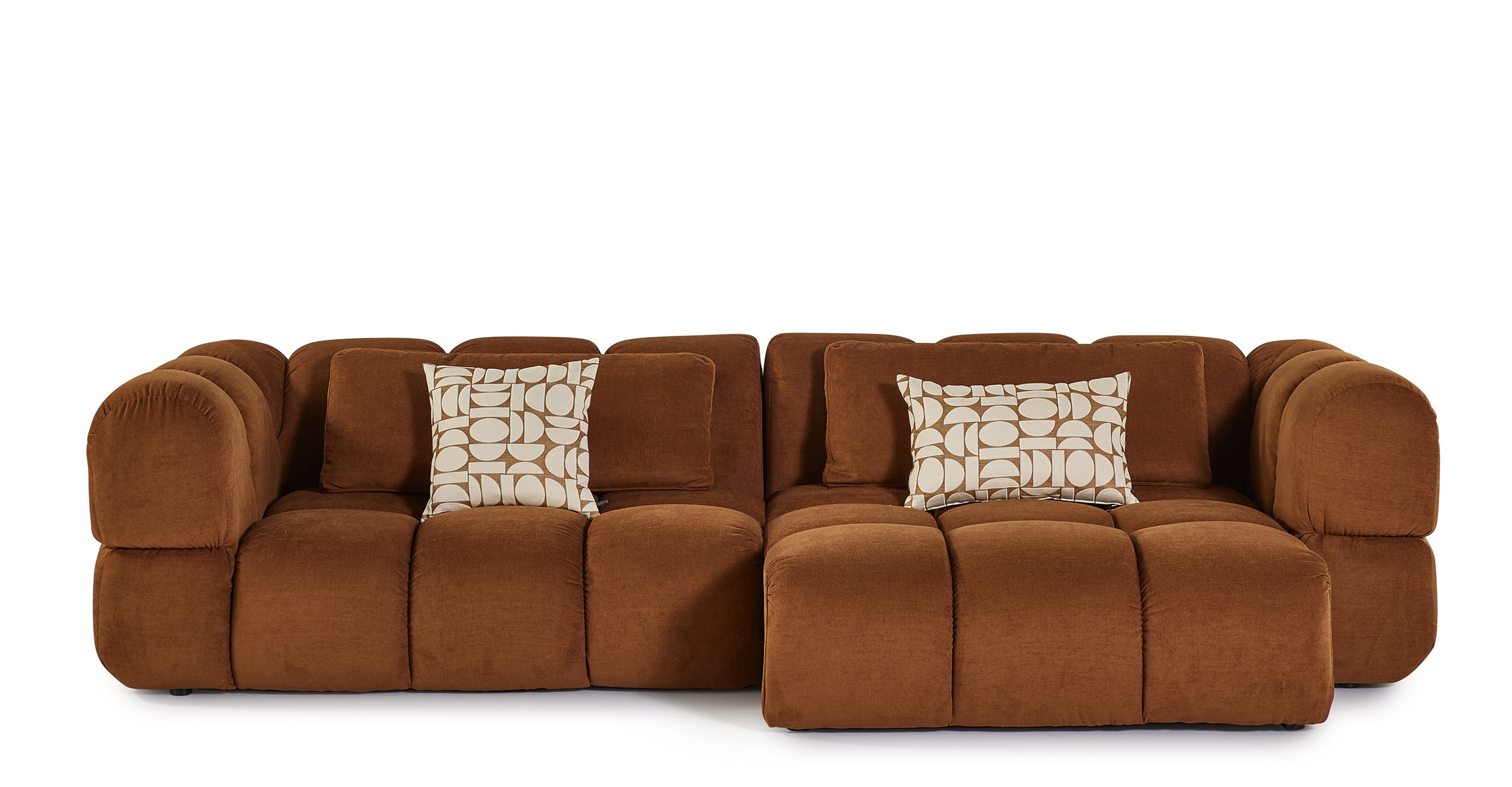 Hoeksalon met longchair (rechts) - Miami bruin