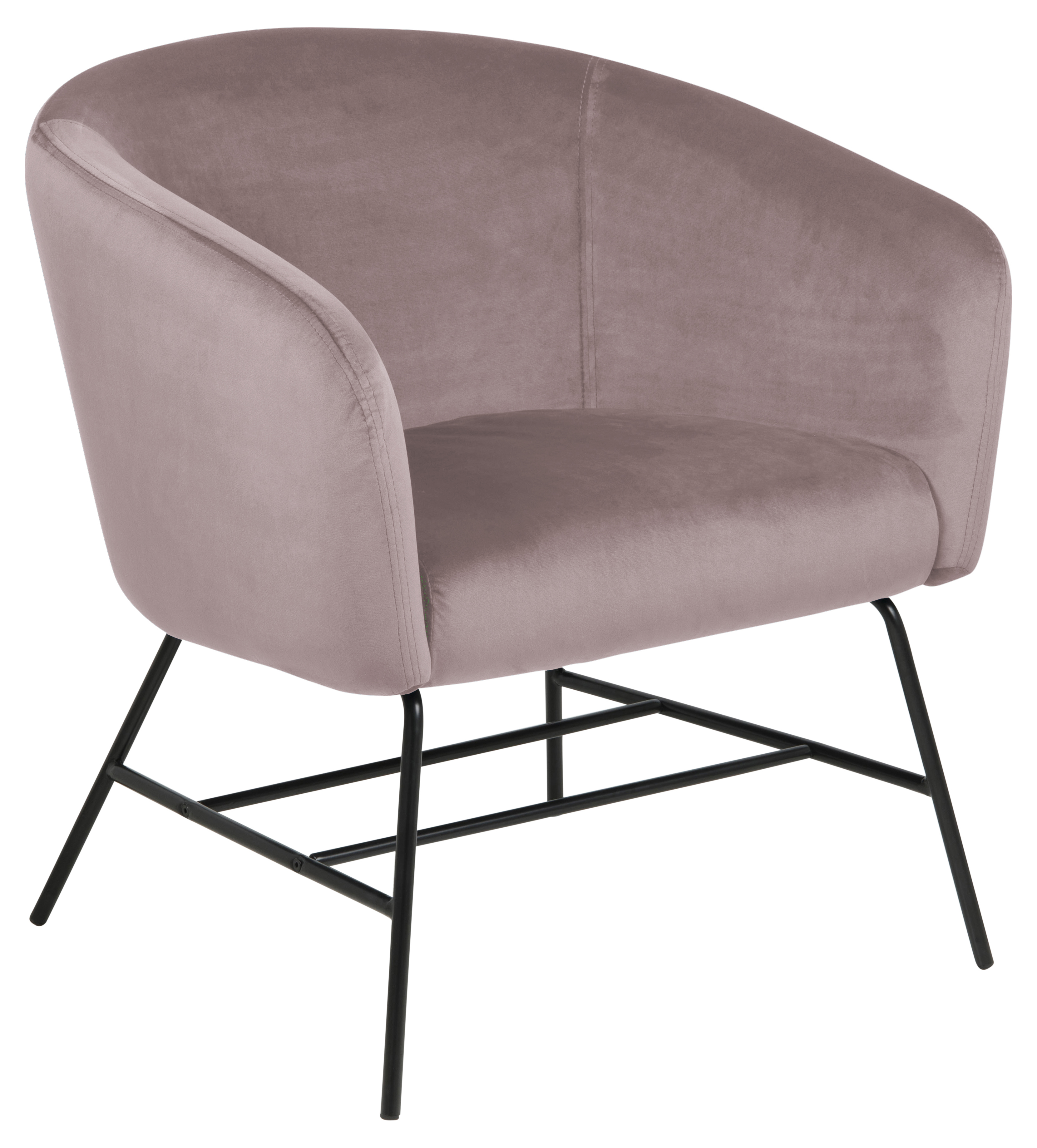 Fauteuil in fluweel - Dusty roze