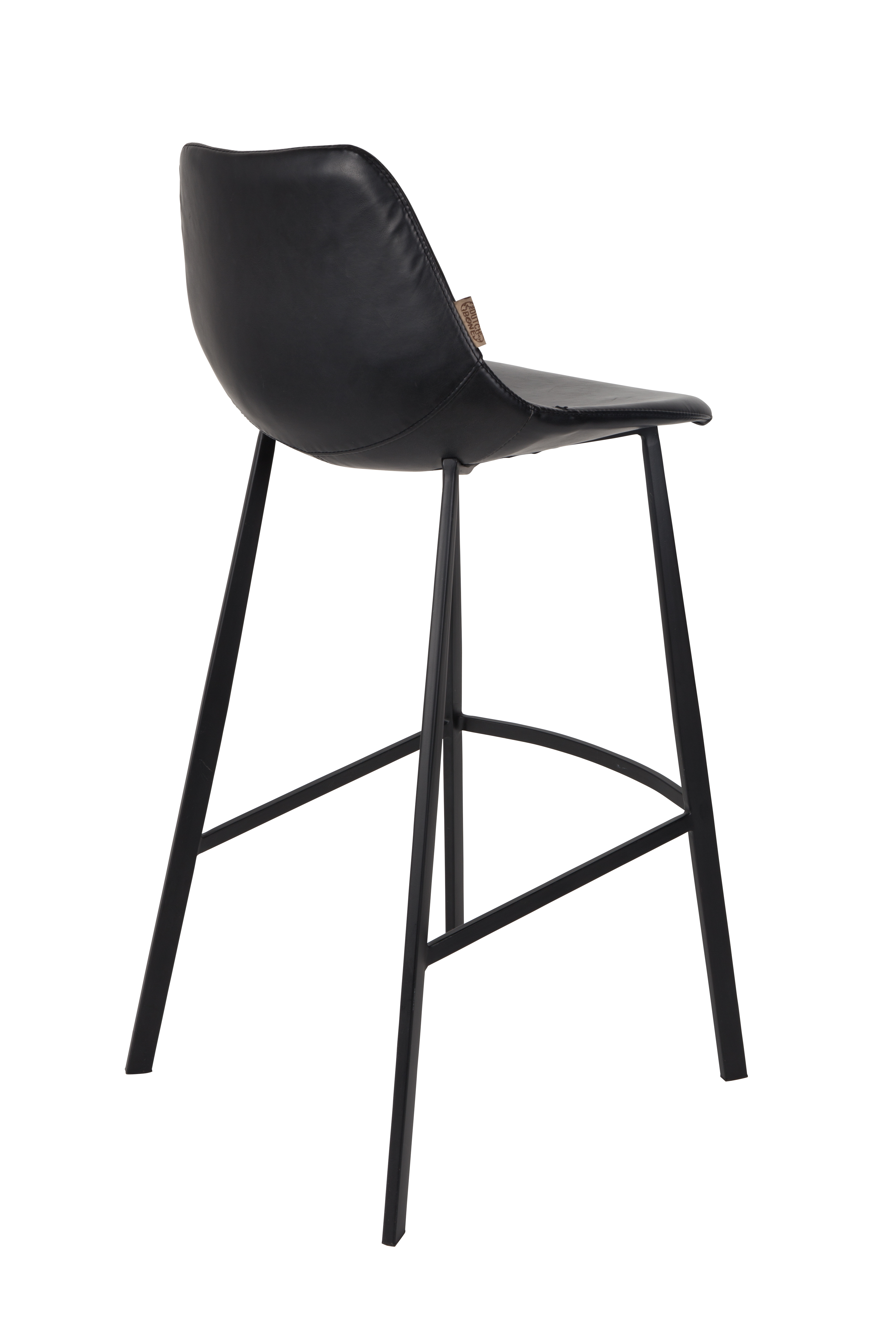 Barstoel Franky in lederlook 80cm - zwart